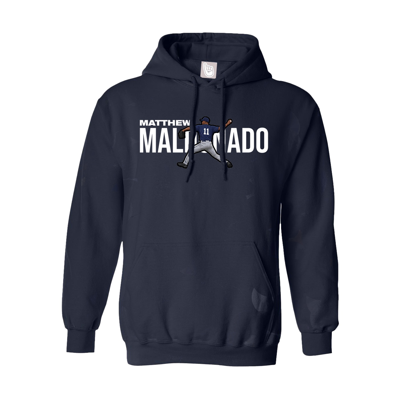 Youth Hoodie — Player Name in Navy
