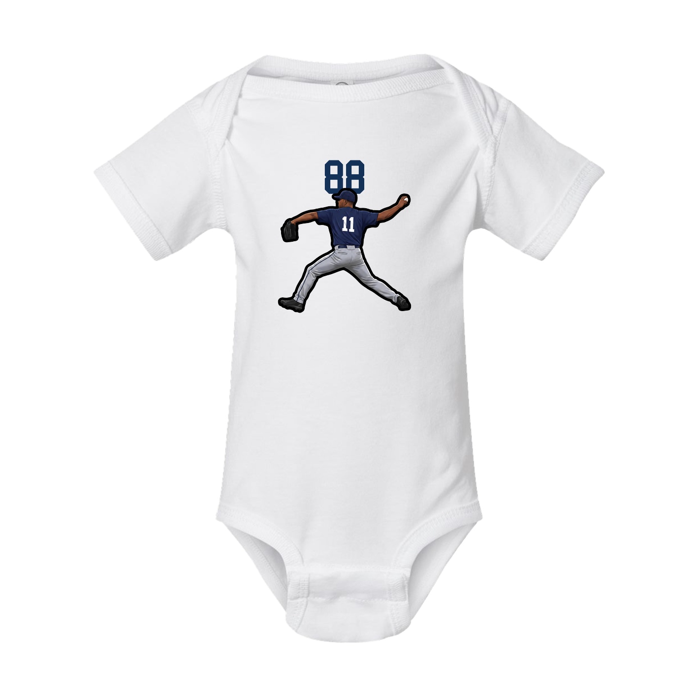 Baby Onesie — Number Top in White