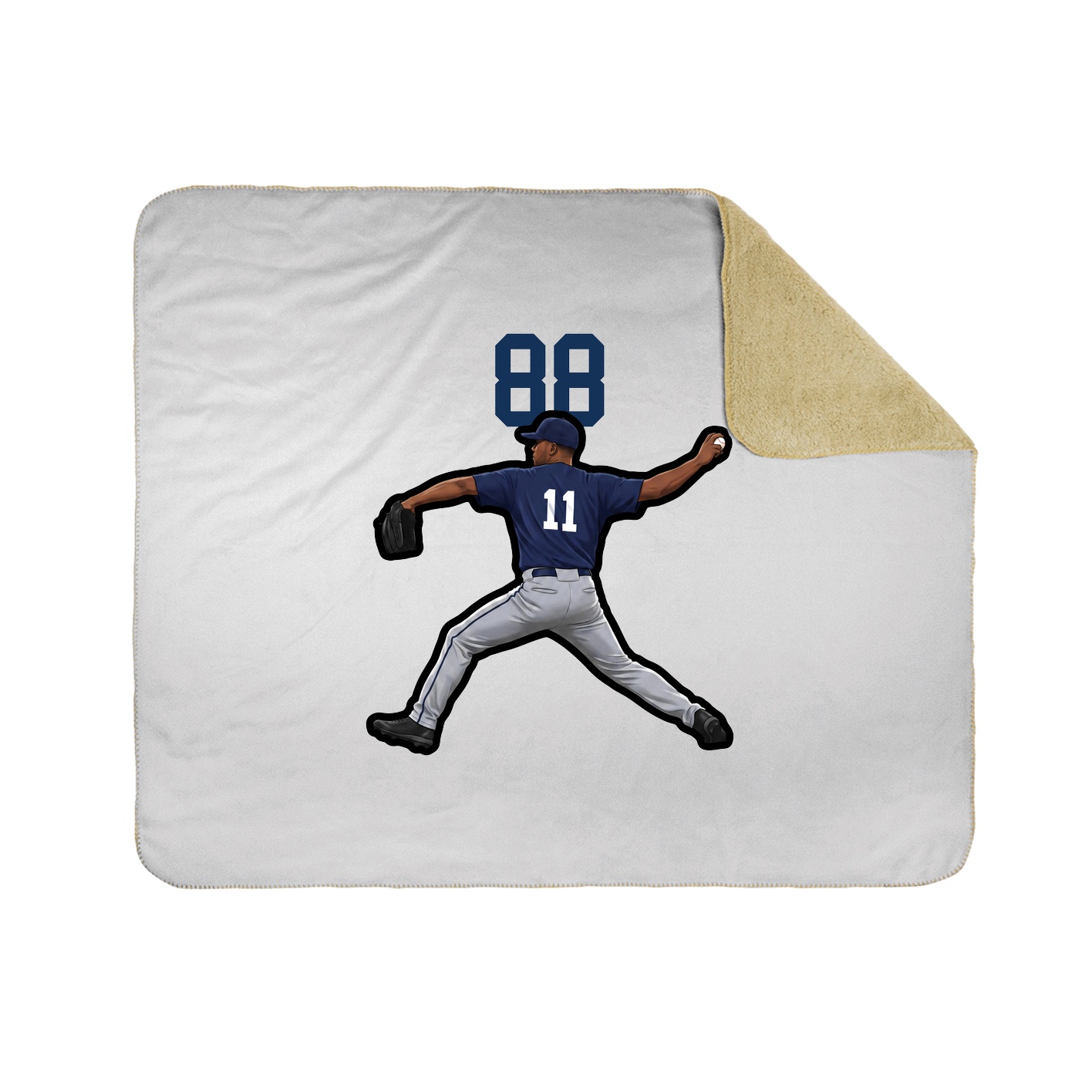 Throw Blanket — Number Top in White
