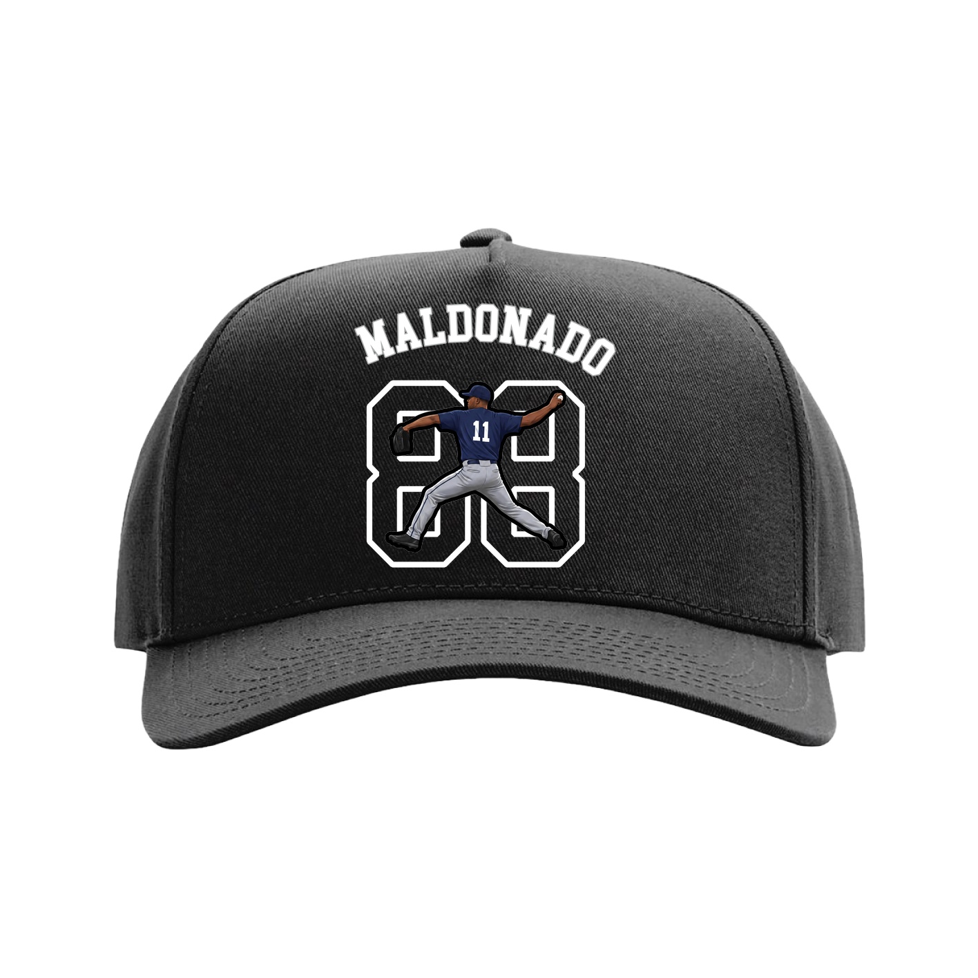 Full Fabric Five-Panel Champ Cap — Shirsey Arch in Black