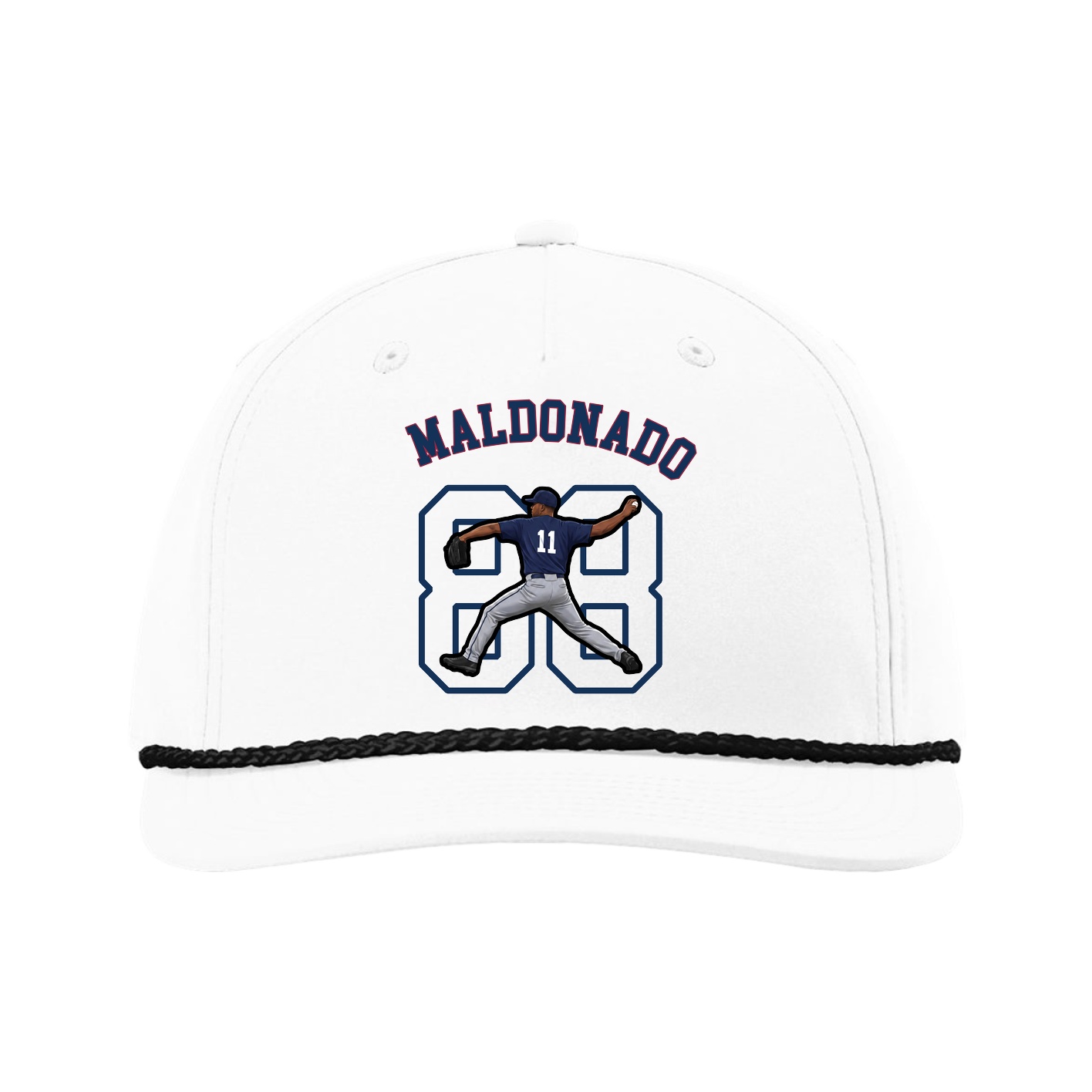 Five-Panel Classic Rope Cap — Shirsey Arch in White