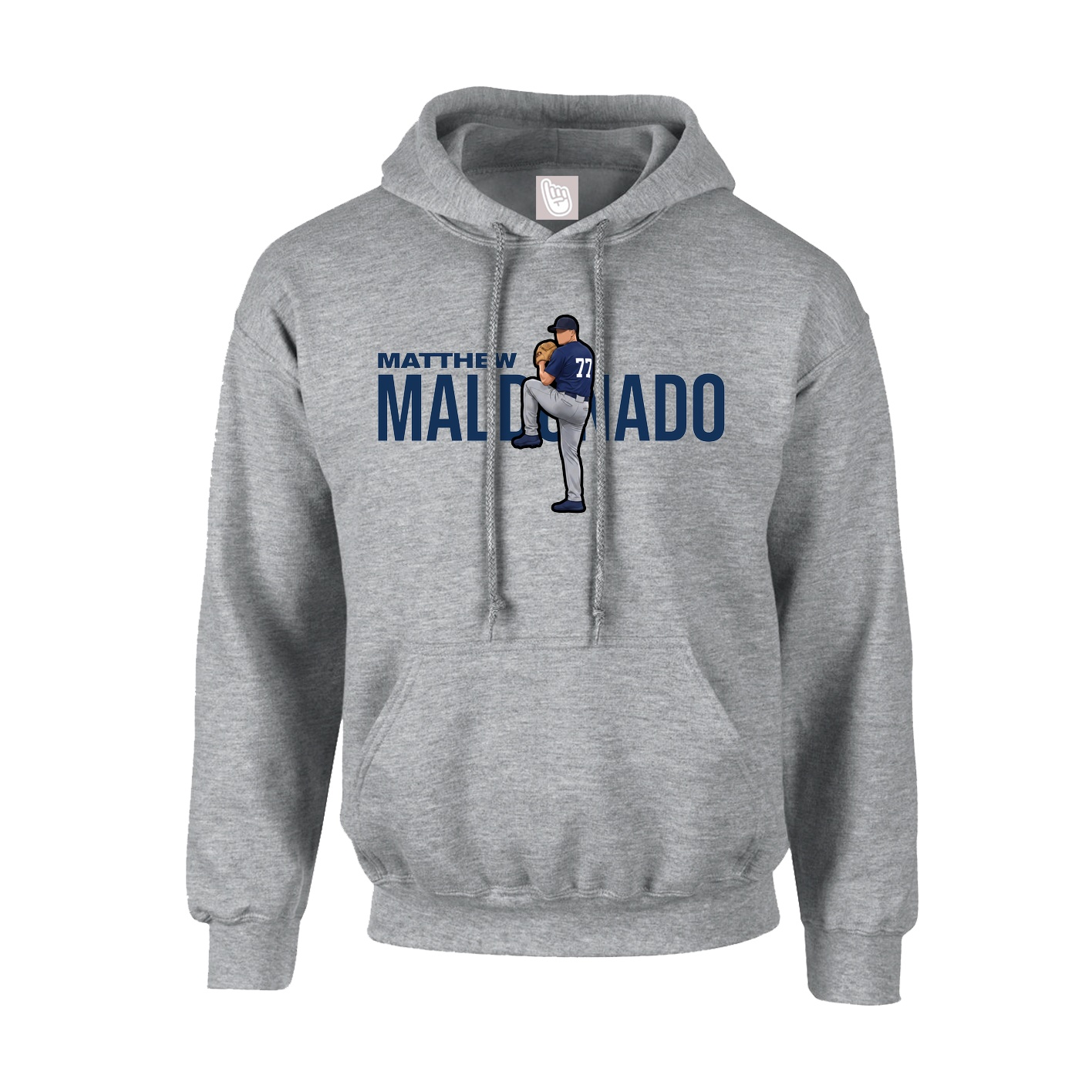 Youth Hoodie — Player Name in Grey