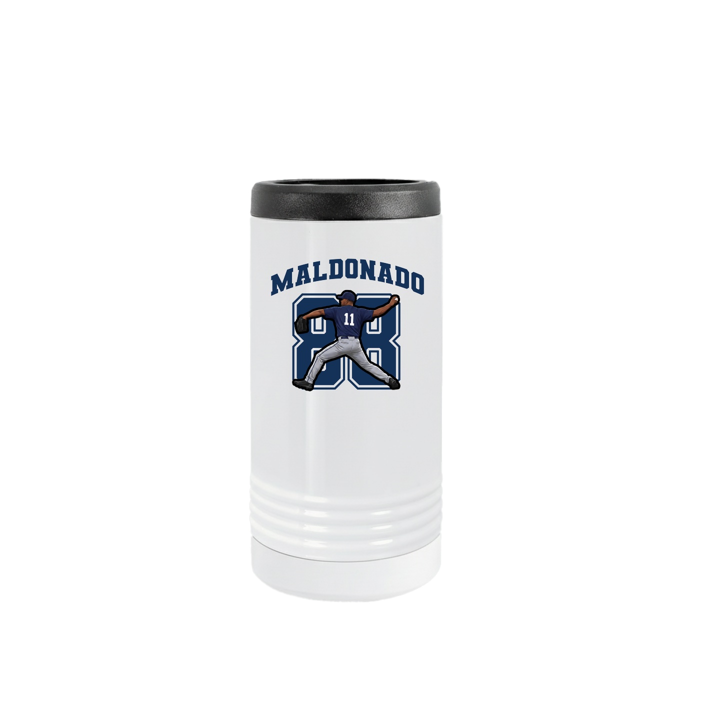Slim Beverage Holder — Number in White