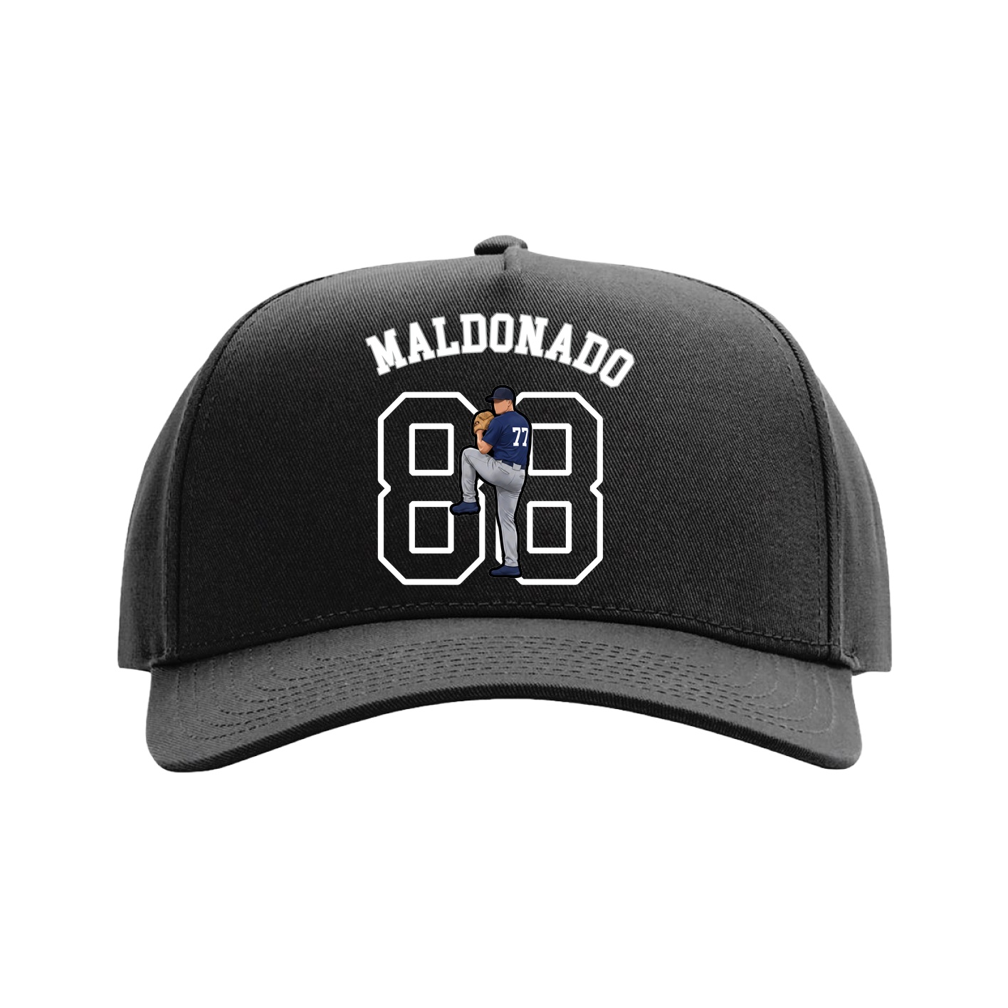 Full Fabric Five-Panel Champ Cap — Shirsey Arch in Black