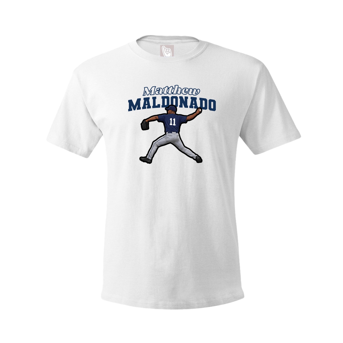 Youth Tee — Name Arch in White