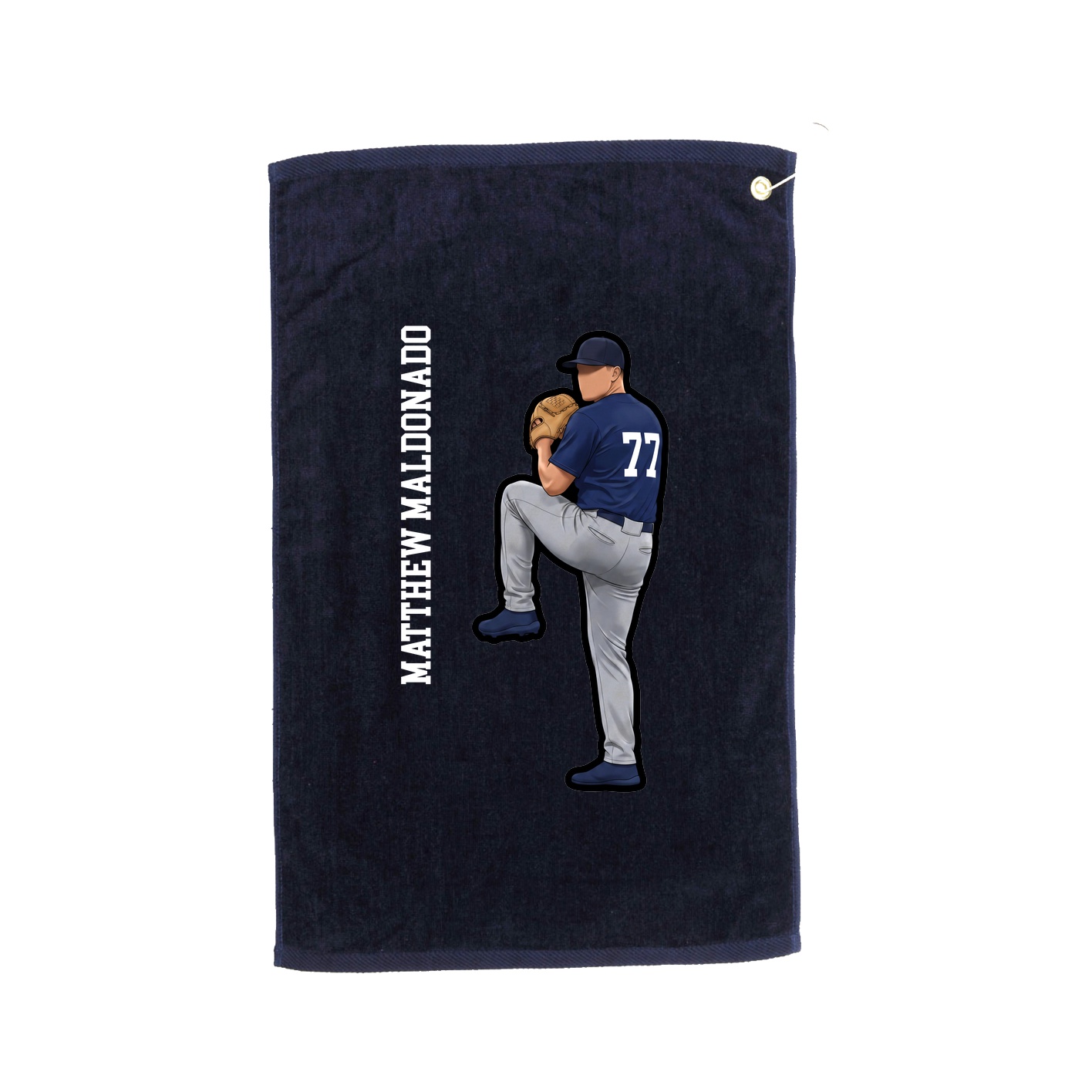 Golf Towel — Name Vertical in Navy
