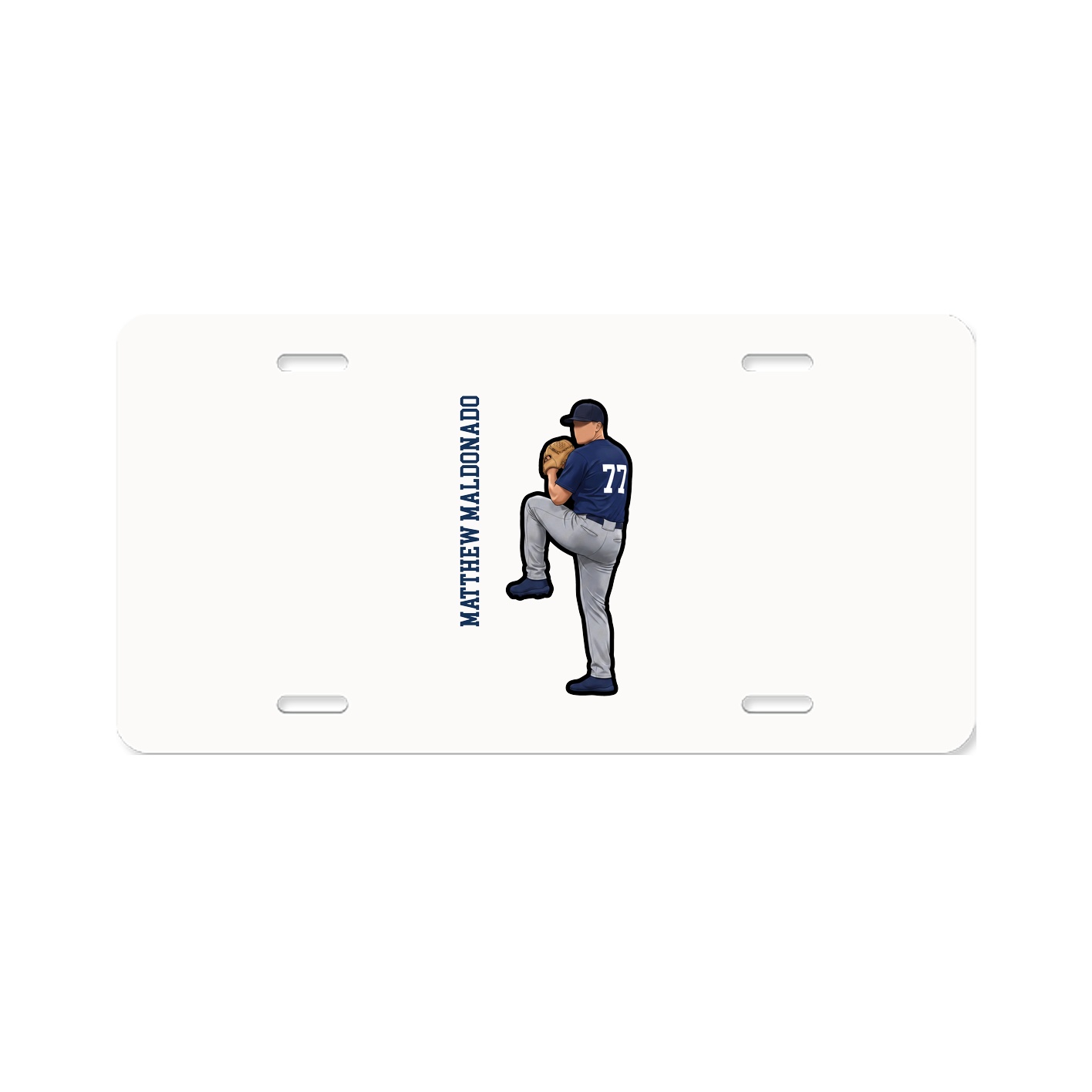 License Plate — Name Vertical in Classic