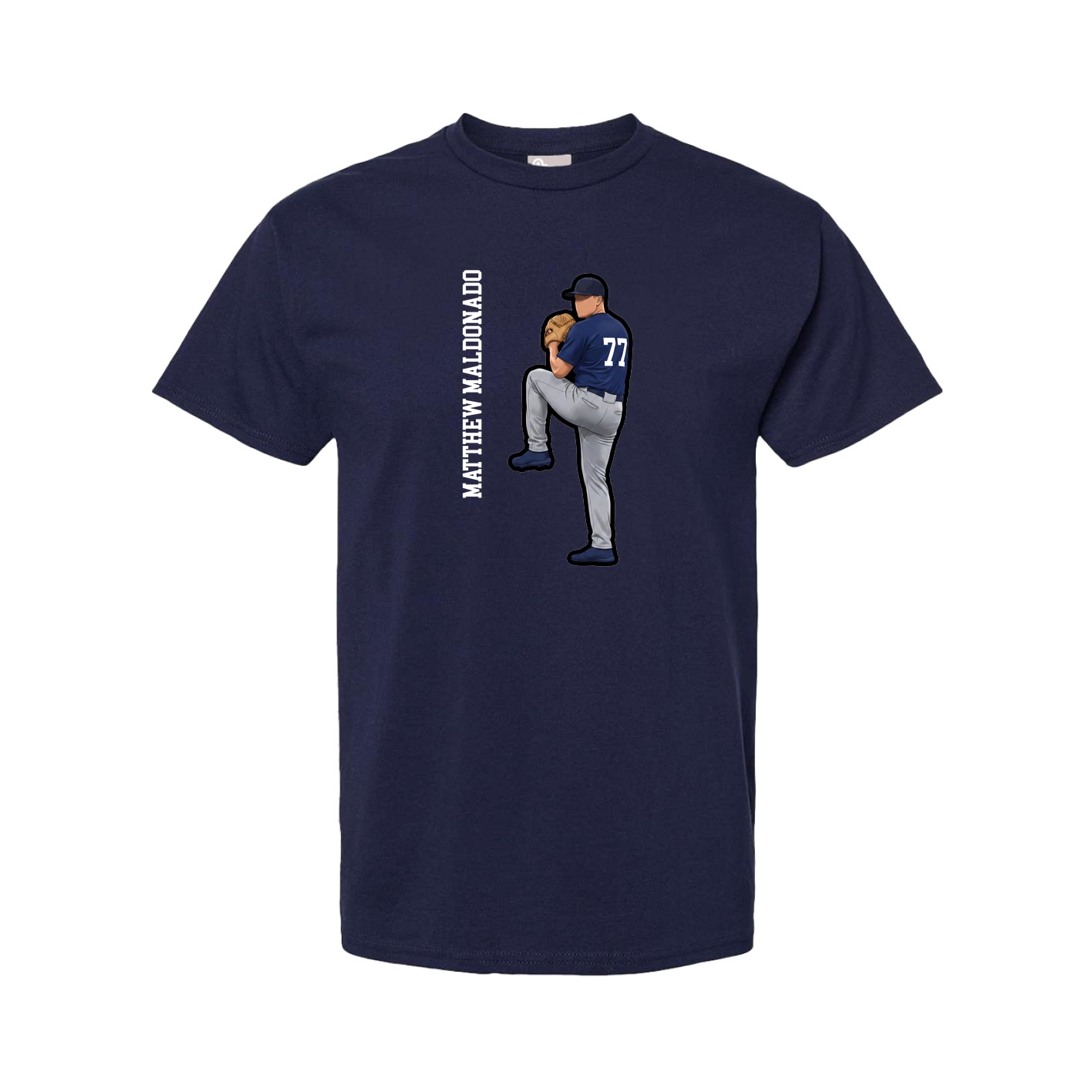 Tee — Name Vertical in Navy