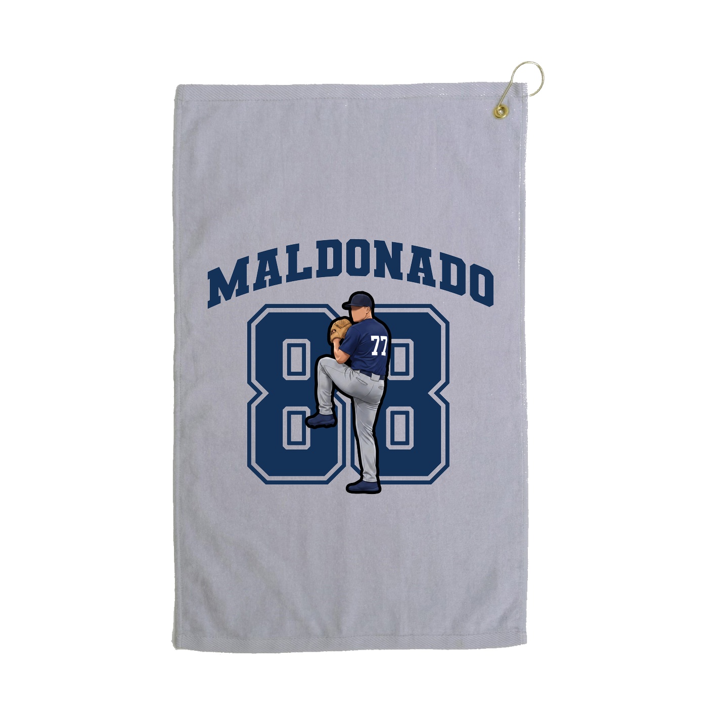 Golf Towel — Number in Grey
