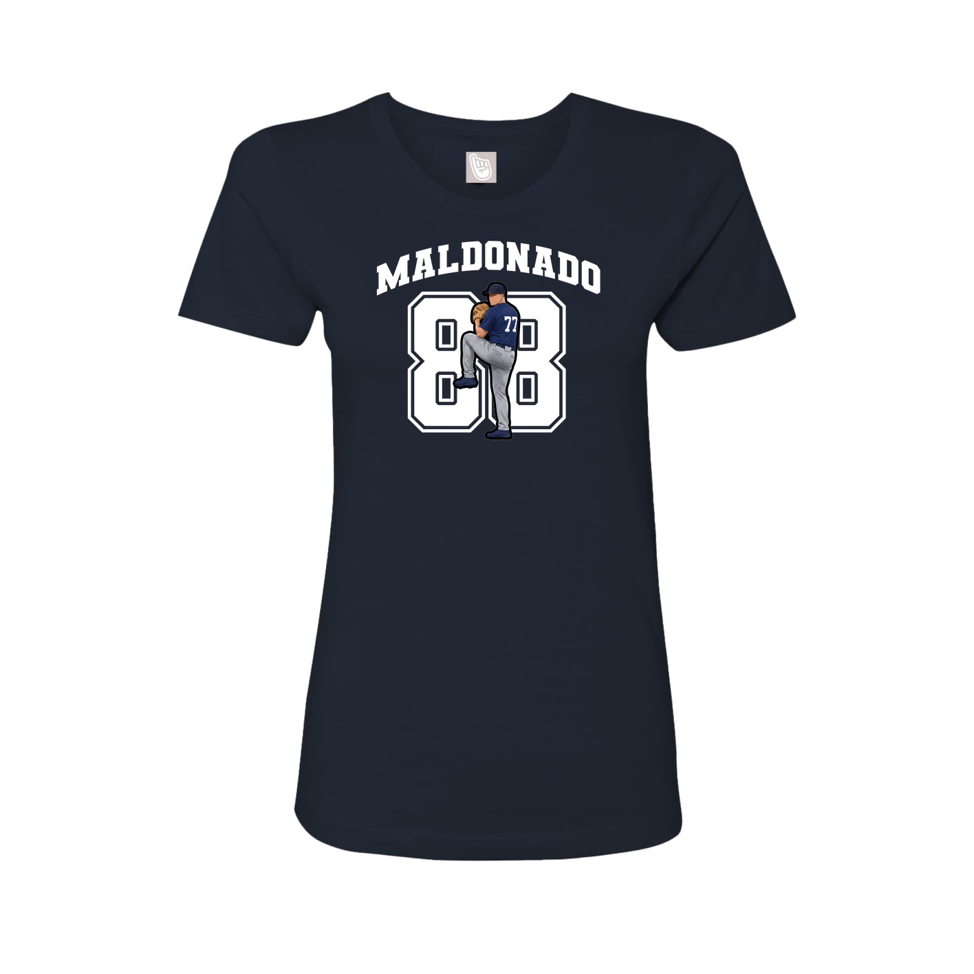 Fitted Women's Tee — Number in Navy