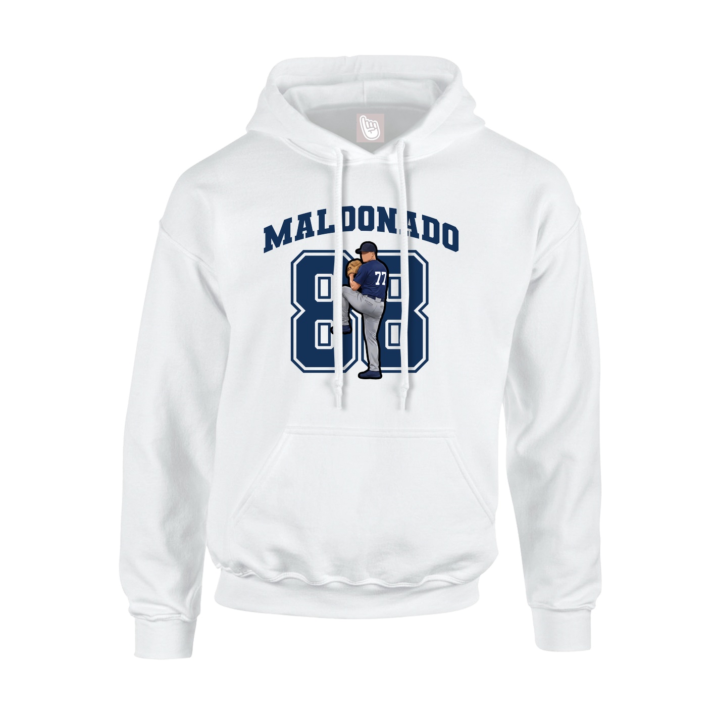 Hoodie — Number in White