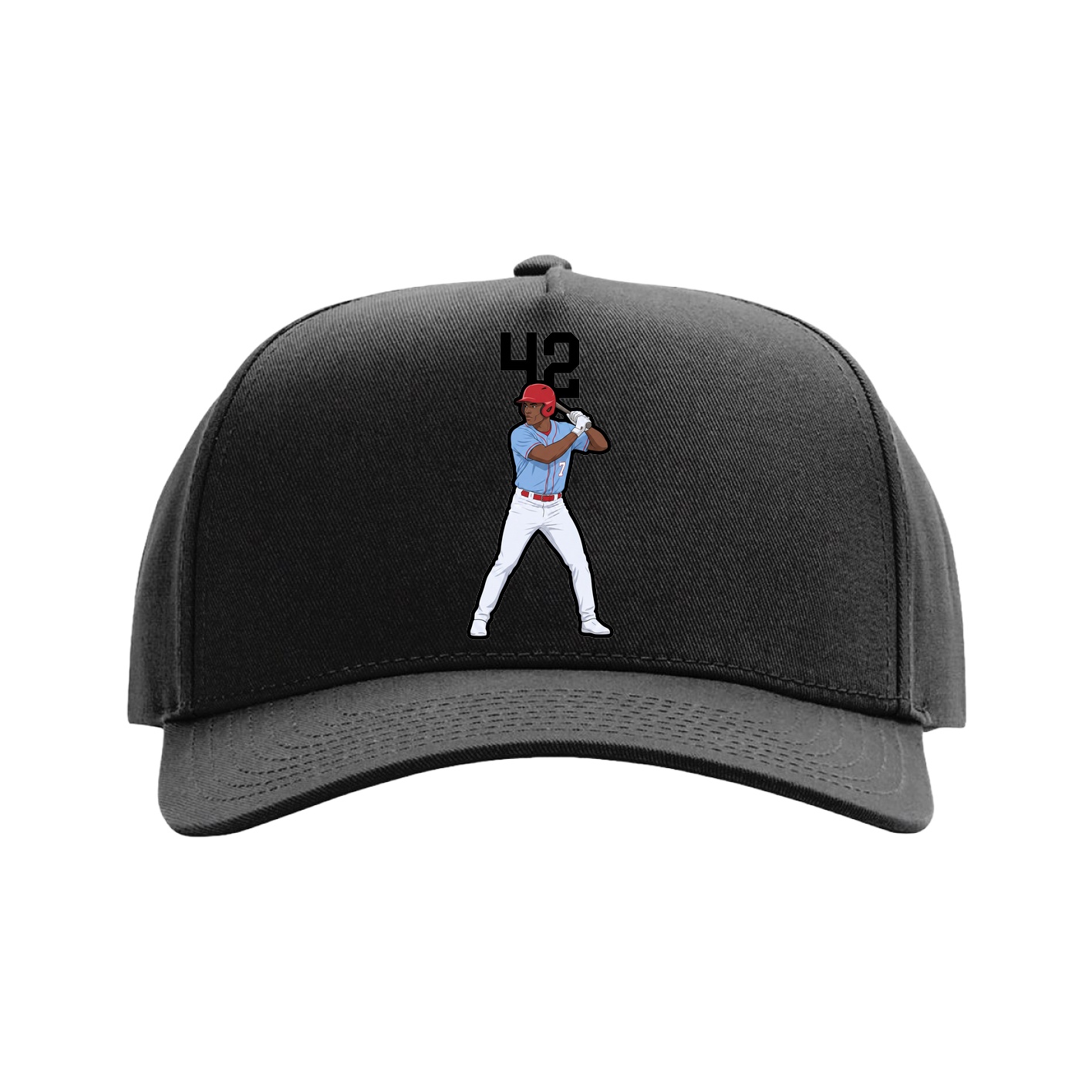 Full Fabric Five-Panel Champ Cap — Number Top in Black