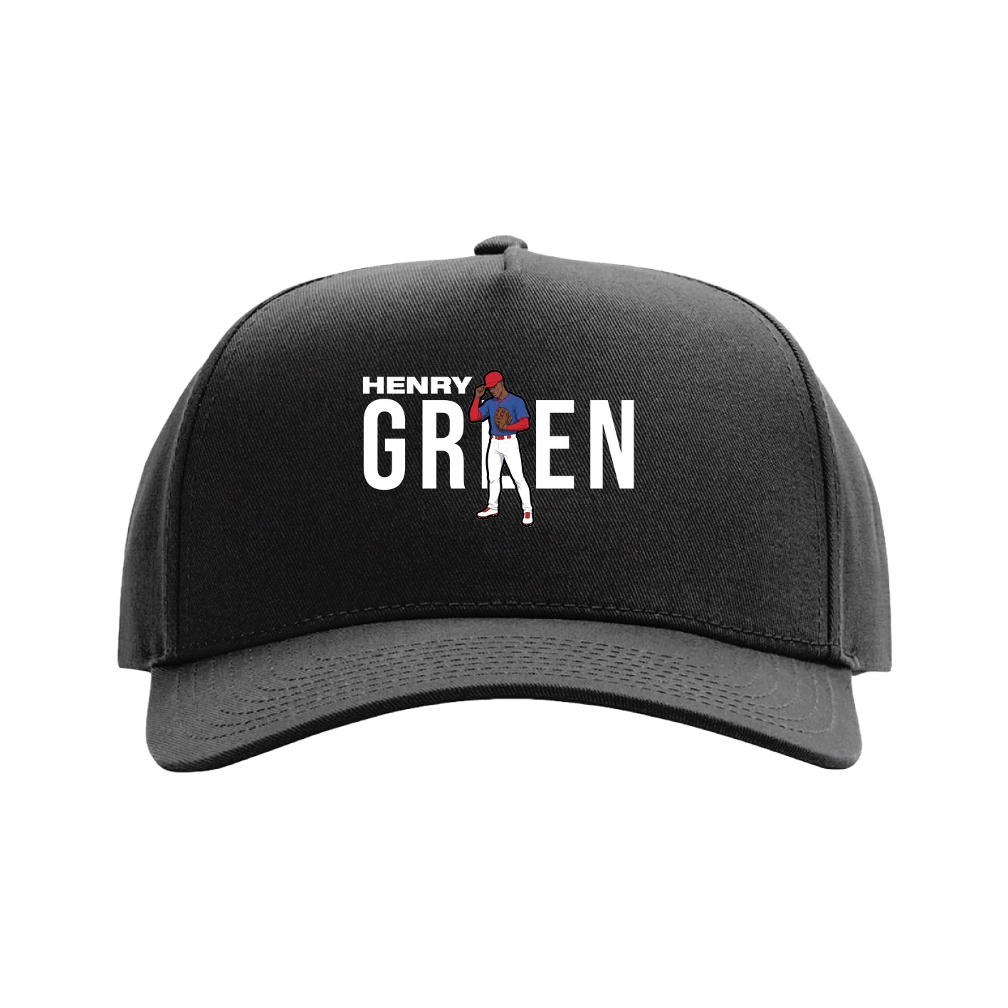 Full Fabric Five-Panel Champ Cap — Player Name in Black