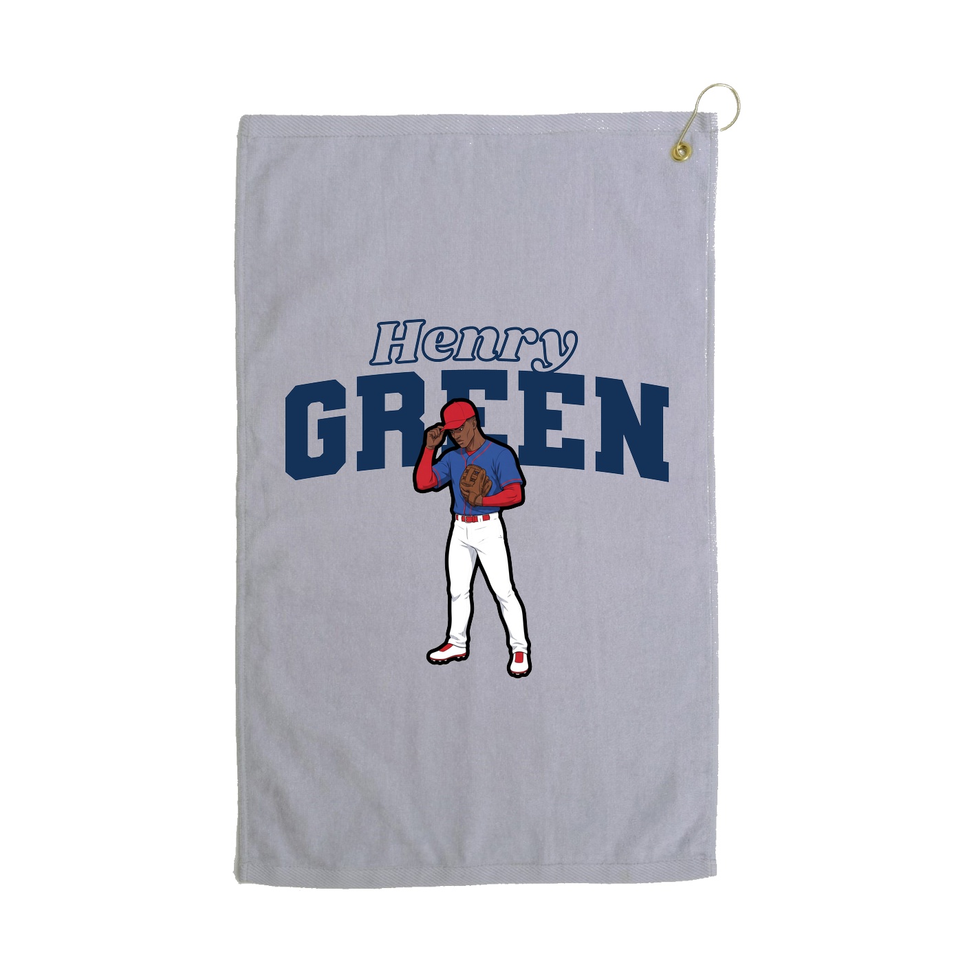 Golf Towel — Name Arch in Grey