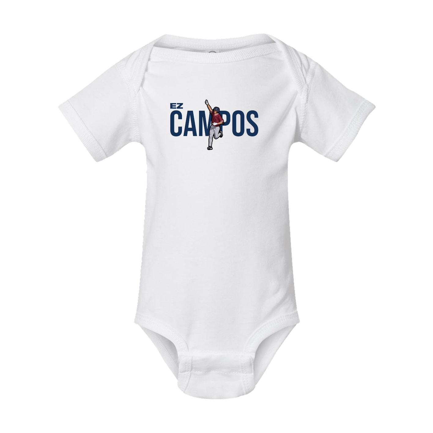 Baby Onesie — Player Name in White
