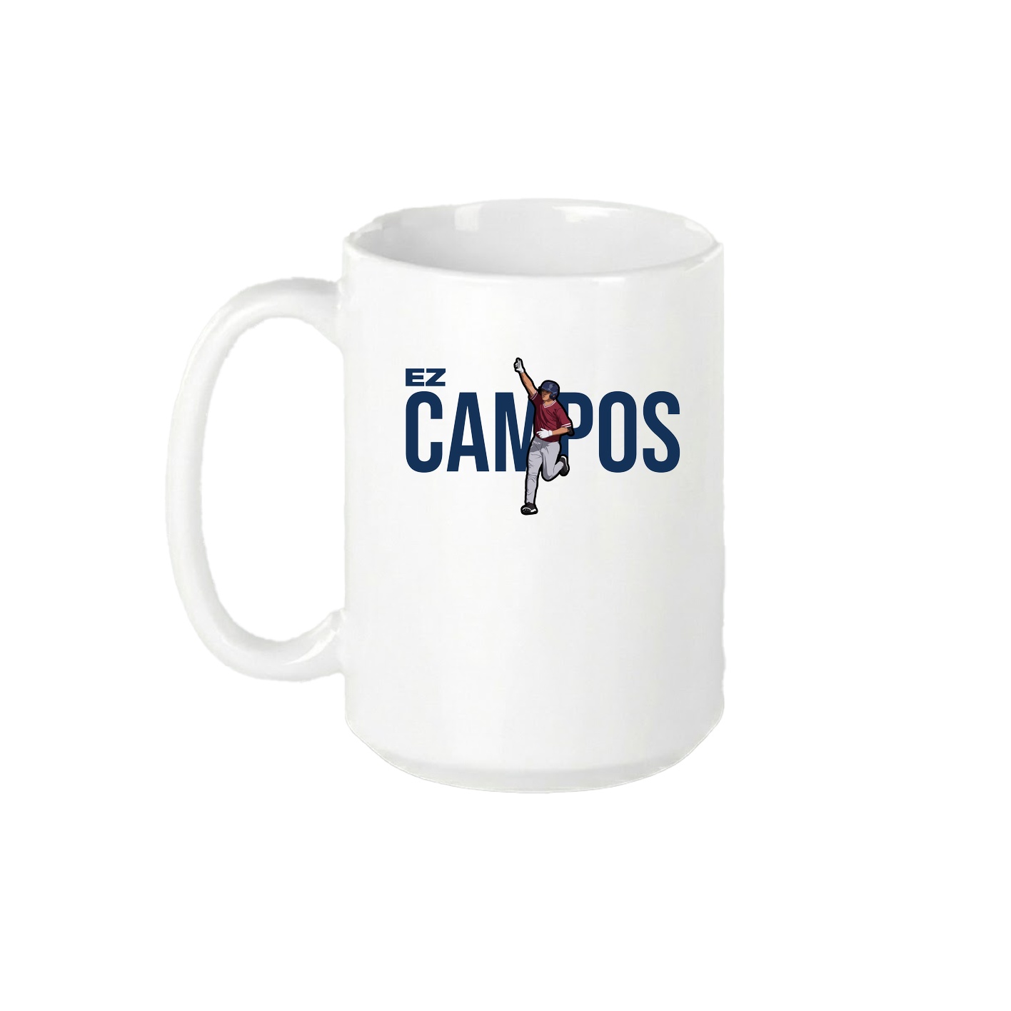 15oz Coffee Mug — Player Name in White