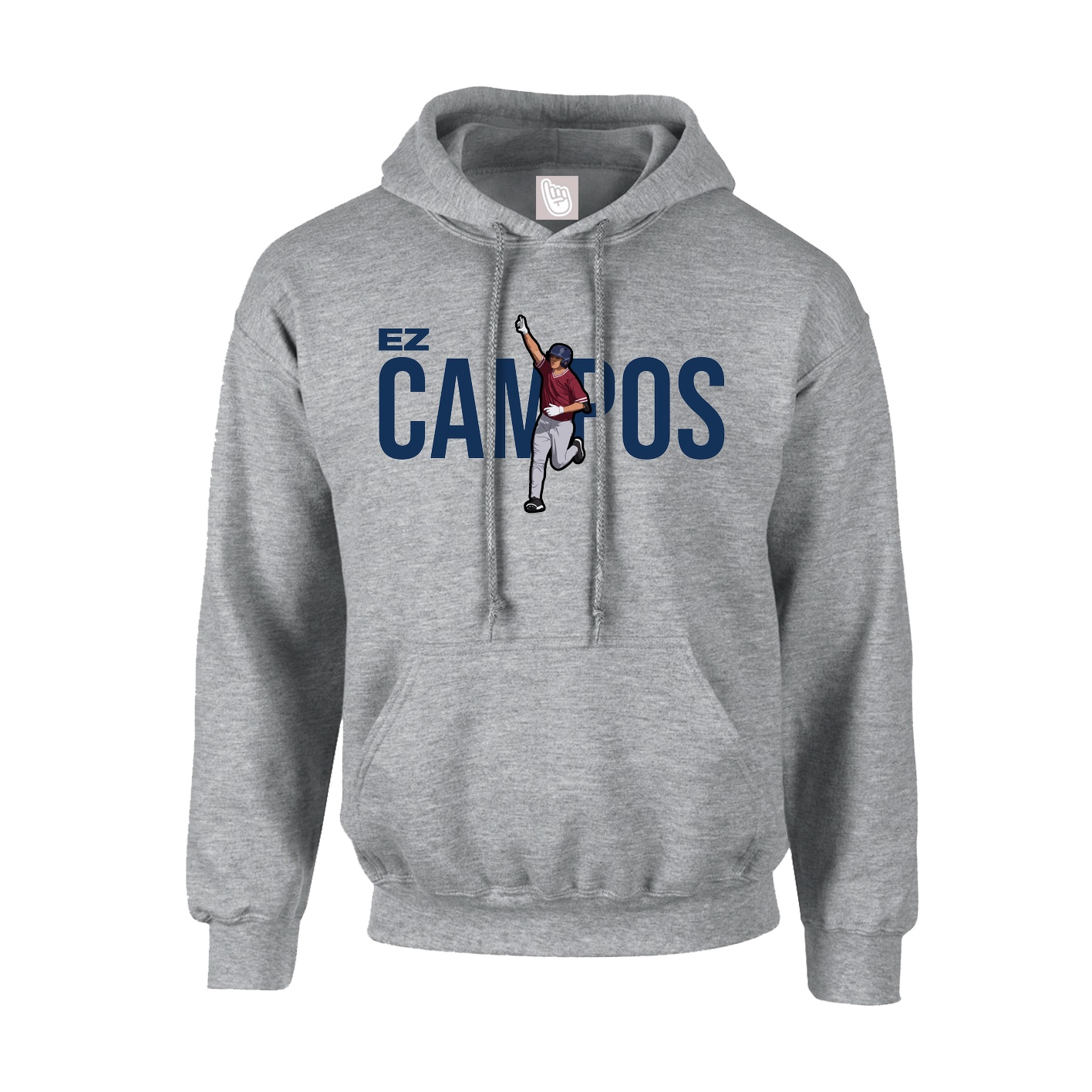 Youth Hoodie — Player Name in Grey