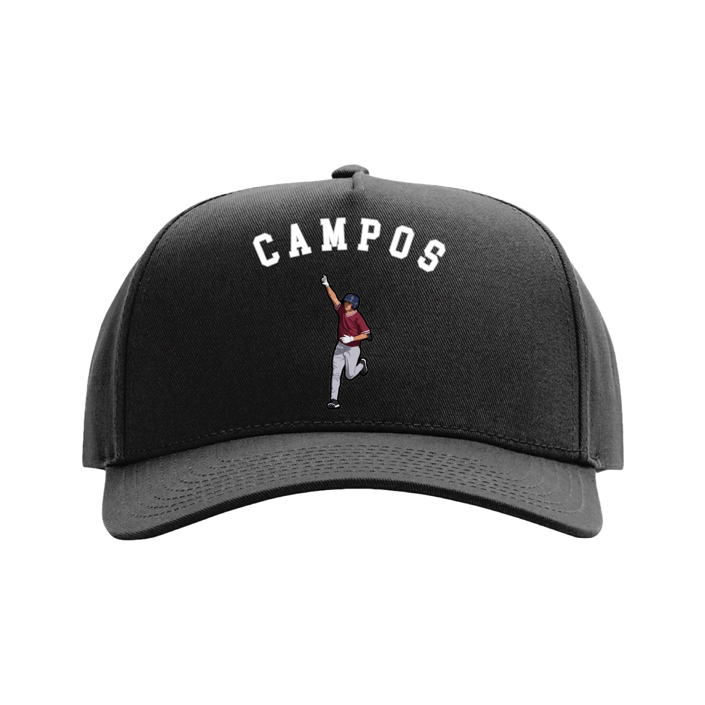 Full Fabric Five-Panel Champ Cap — Shirsey Arch in Black