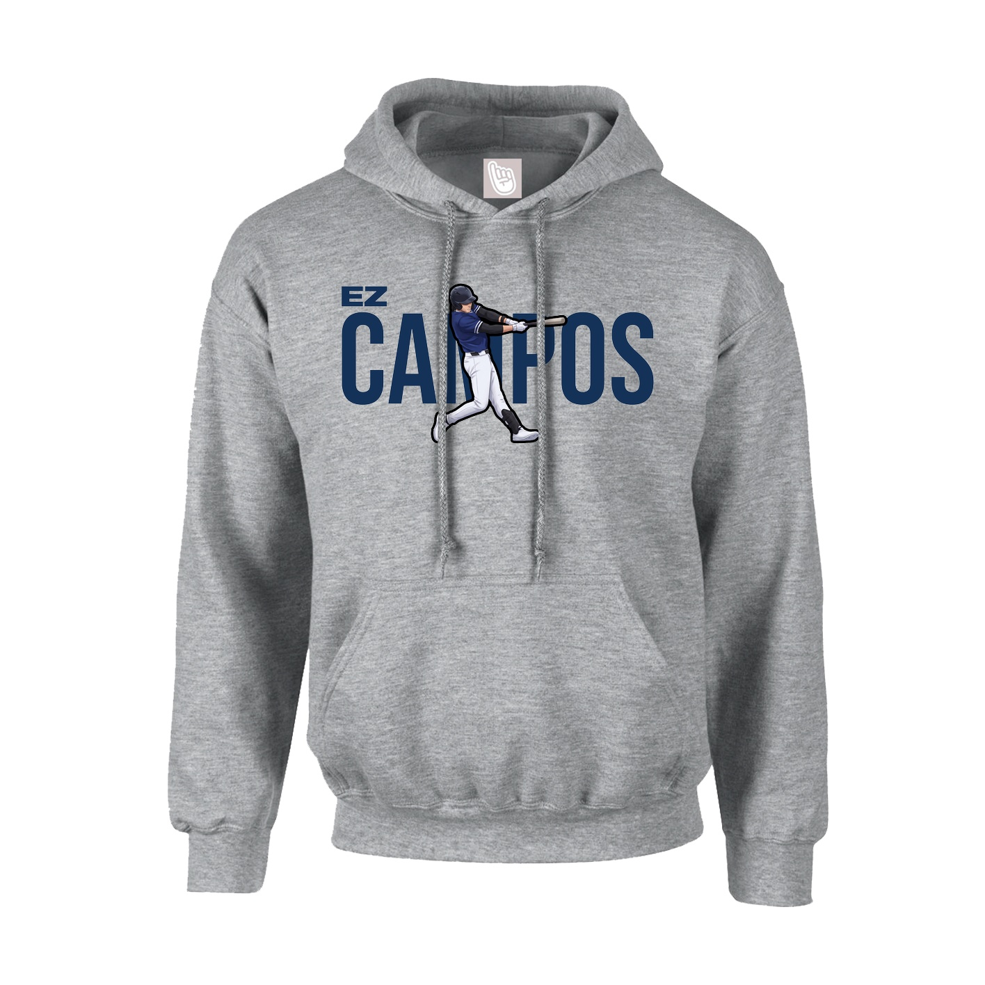 Hoodie — Player Name in Grey