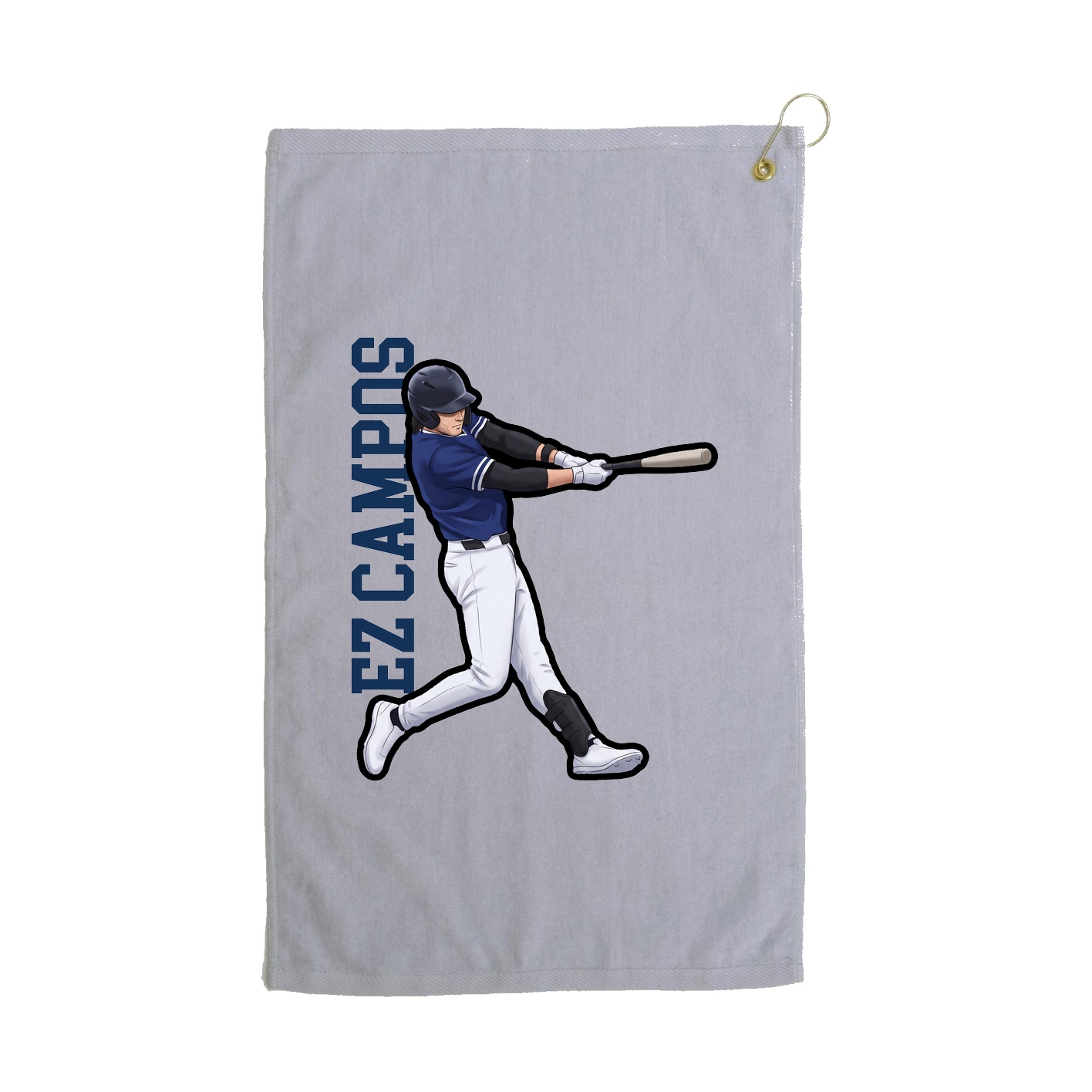 Golf Towel — Name Vertical in Grey