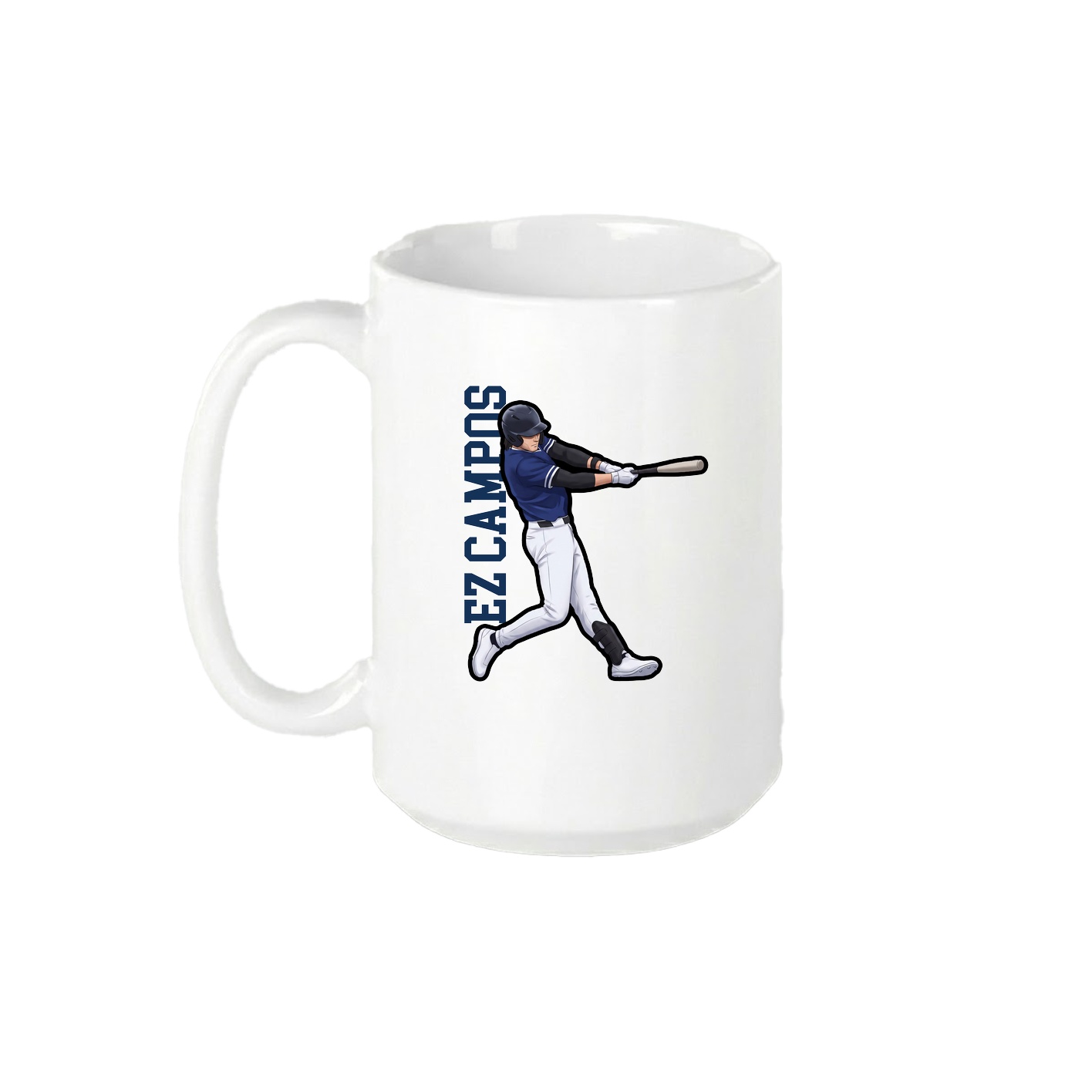 15oz Coffee Mug — Name Vertical in White