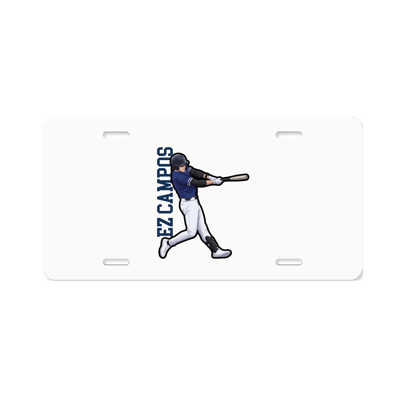 License Plate — Name Vertical in Classic