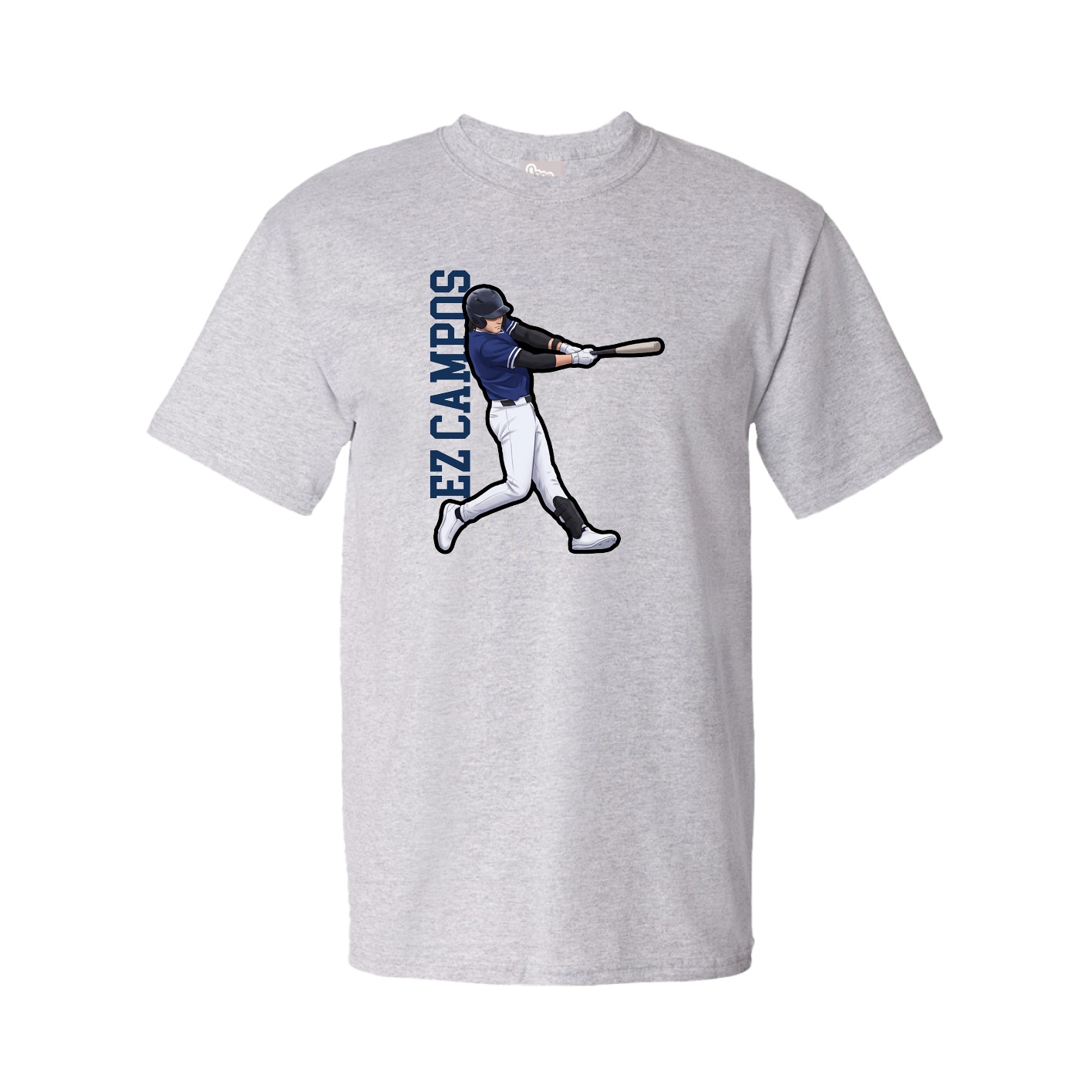 Tee — Name Vertical in Grey