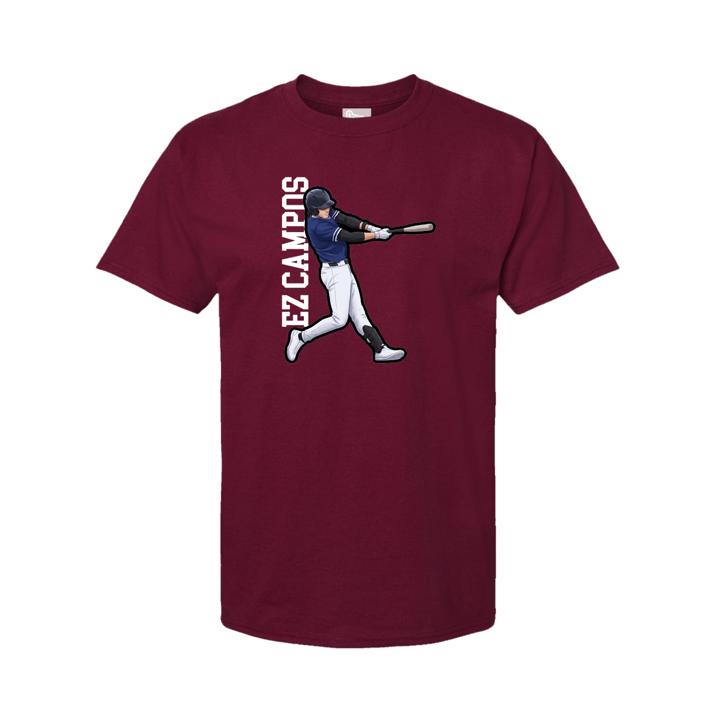 Youth Tee — Name Vertical in Cardinal