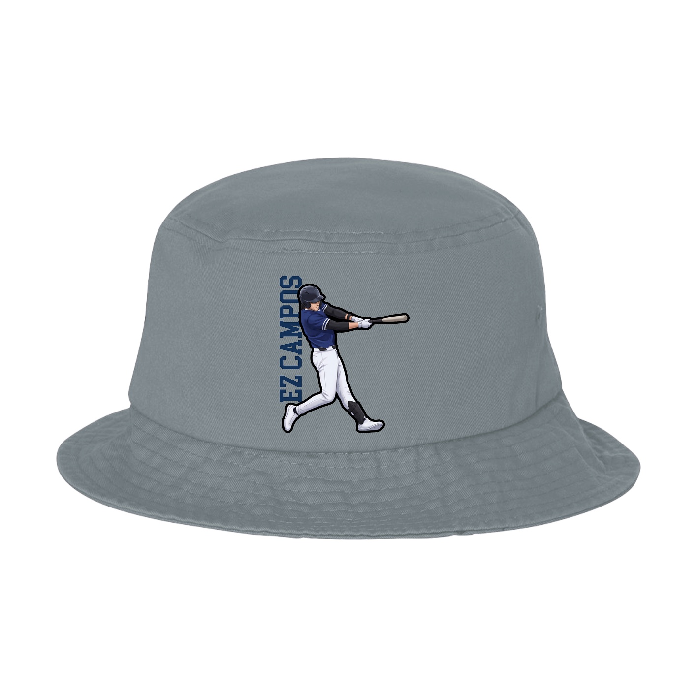 Bucket Cap — Name Vertical in Grey
