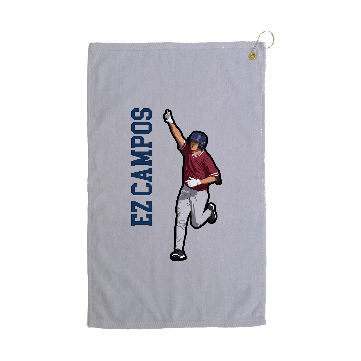 Golf Towel — Name Vertical in Grey