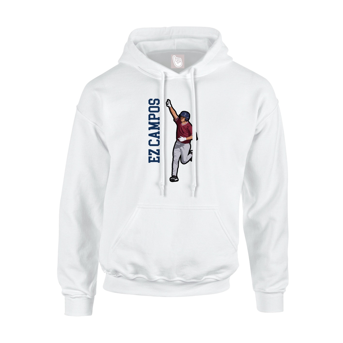 Youth Hoodie — Name Vertical in White