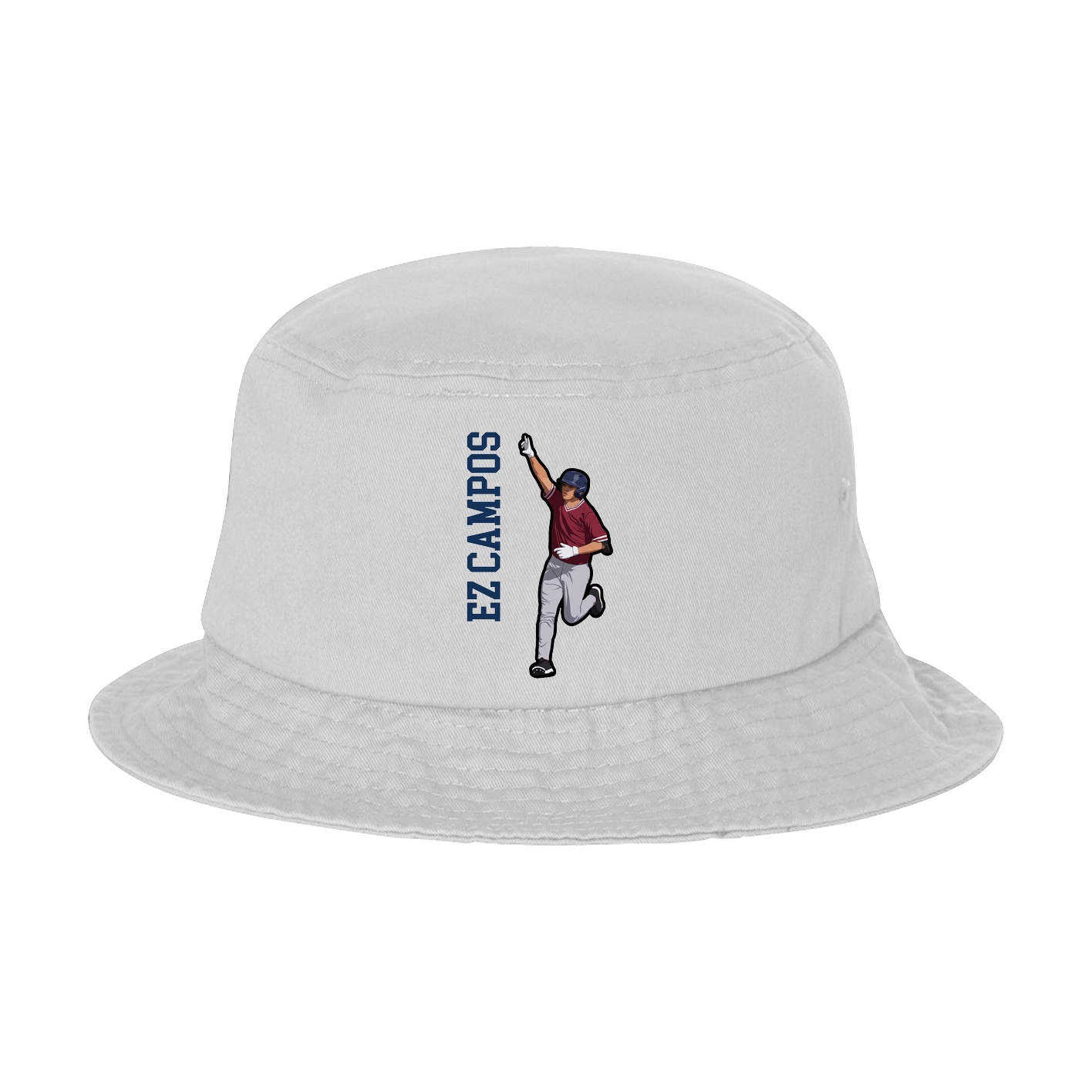 Bucket Cap — Name Vertical in White