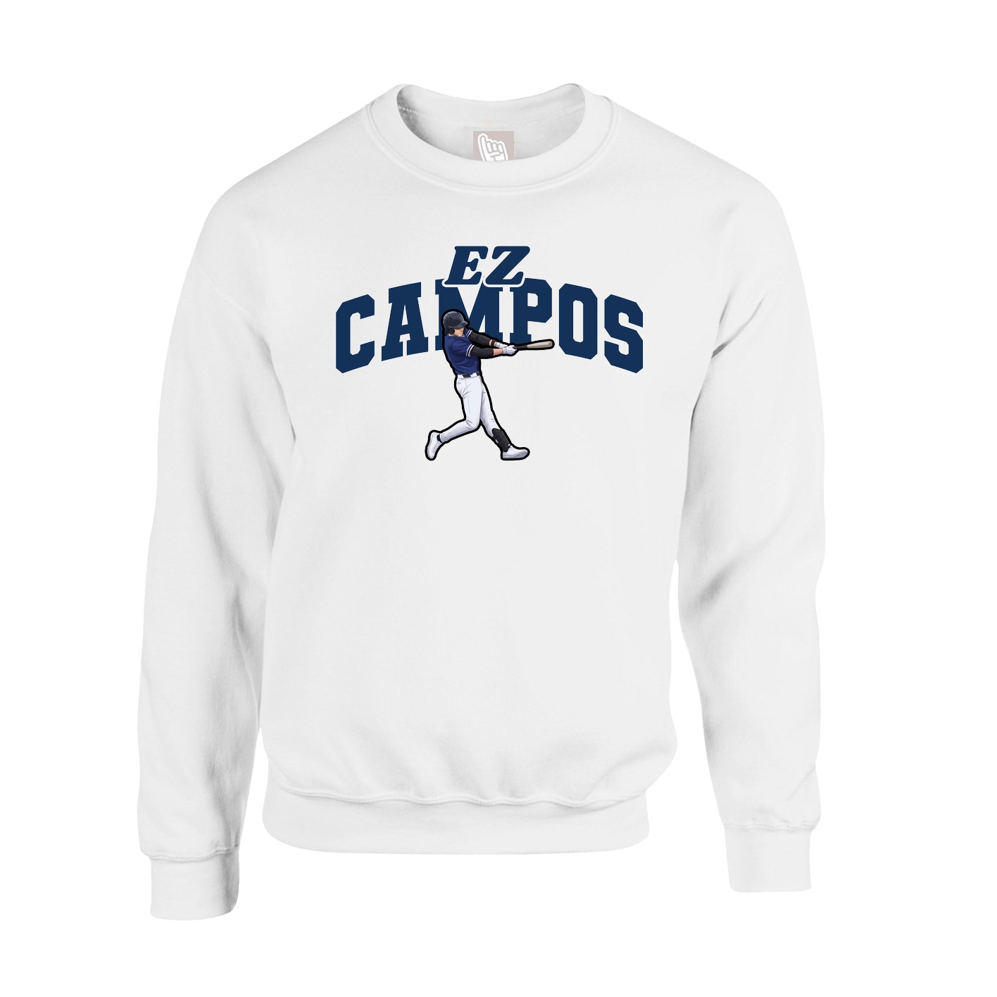 Fleece Crew — Signature Arch in White