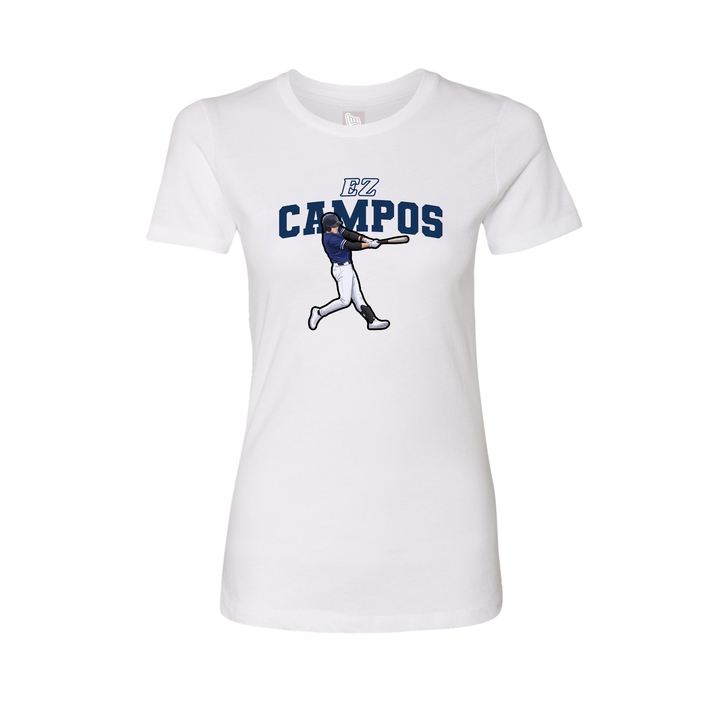 Fitted Women's Tee — Name Arch in White