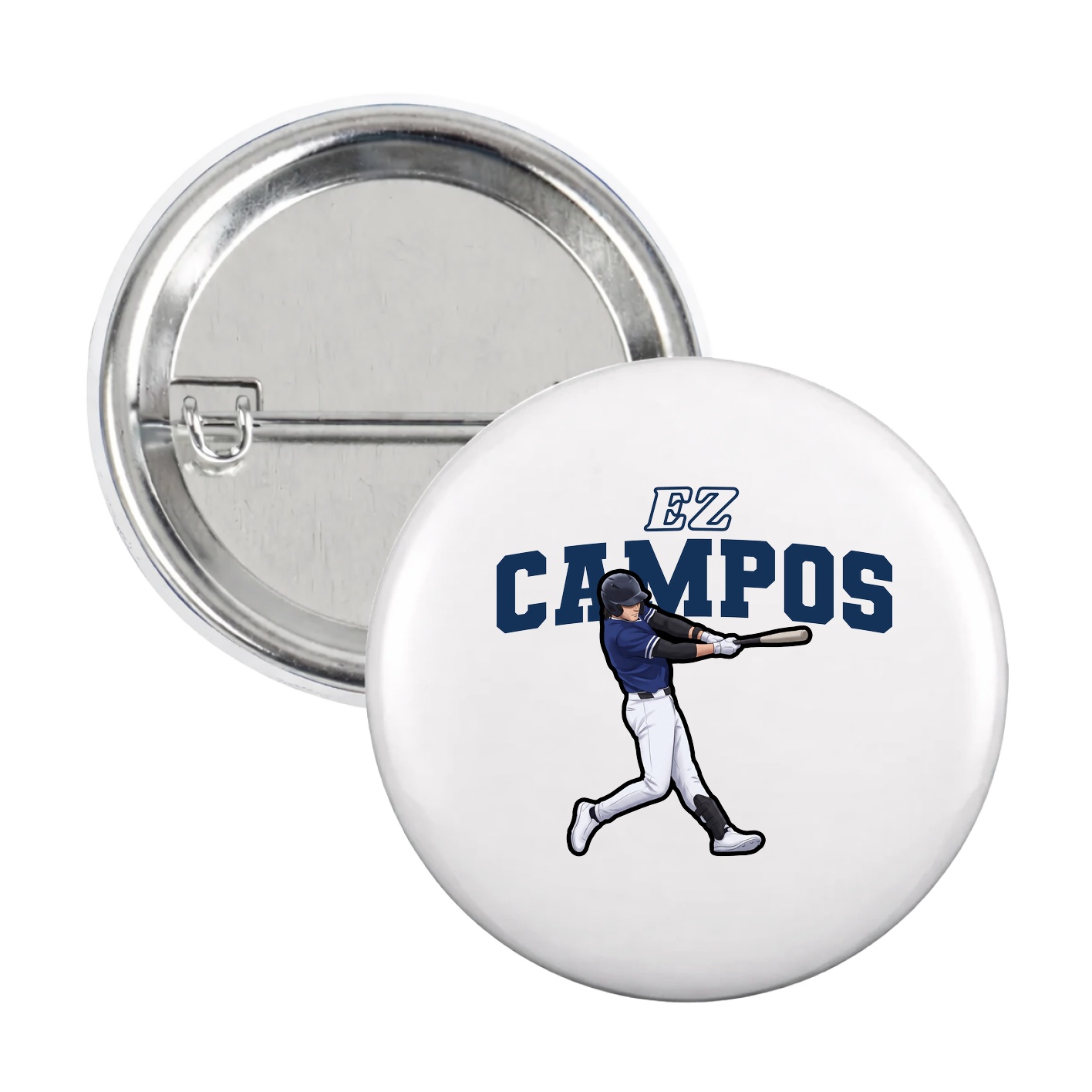 Game Day Button — Name Arch in White