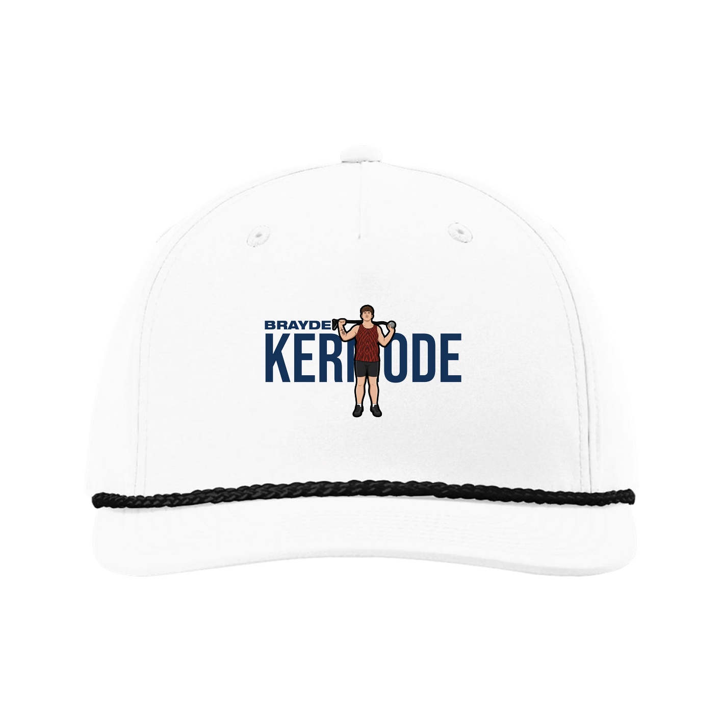 Five-Panel Classic Rope Cap — Player Name in White