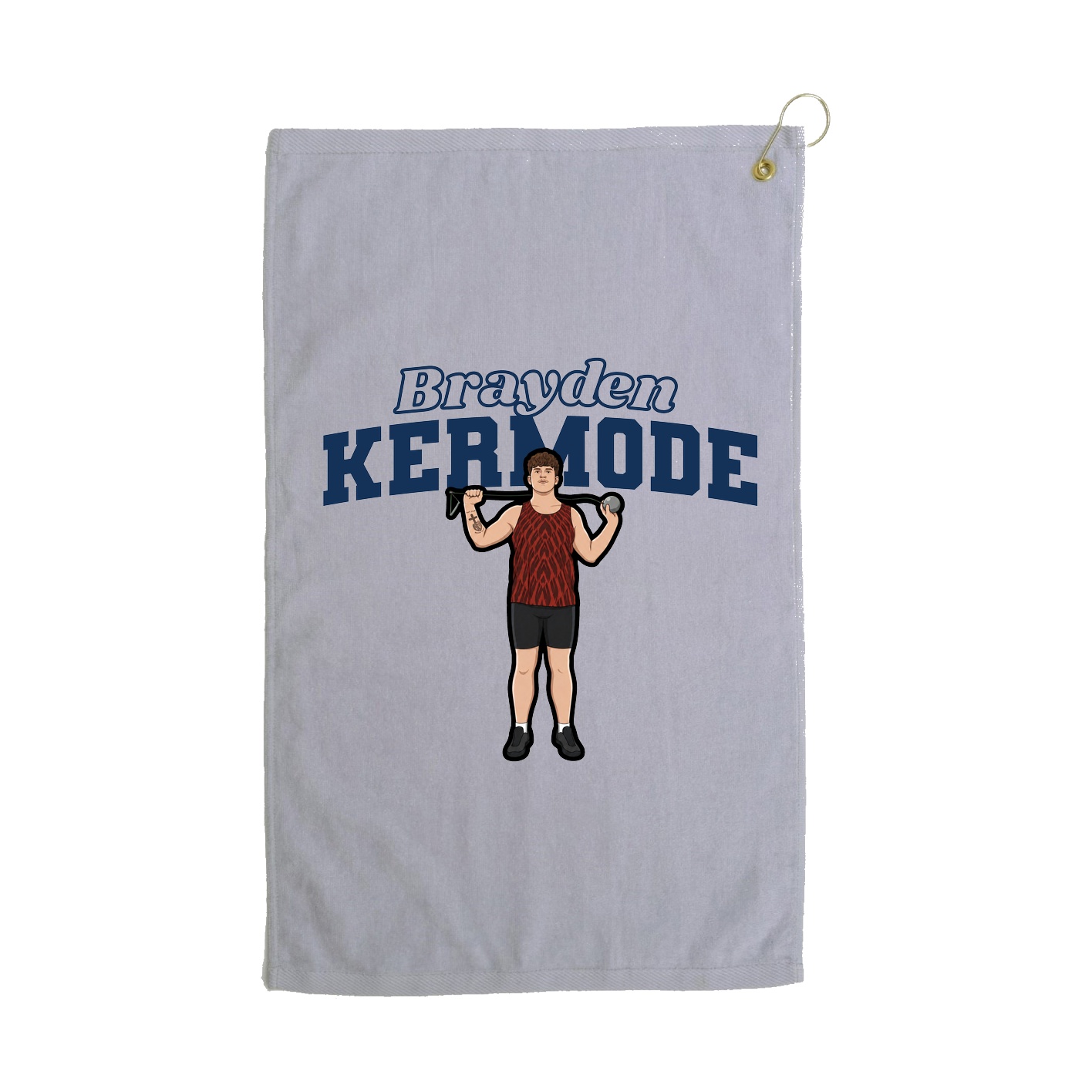 Golf Towel — Name Arch in Grey