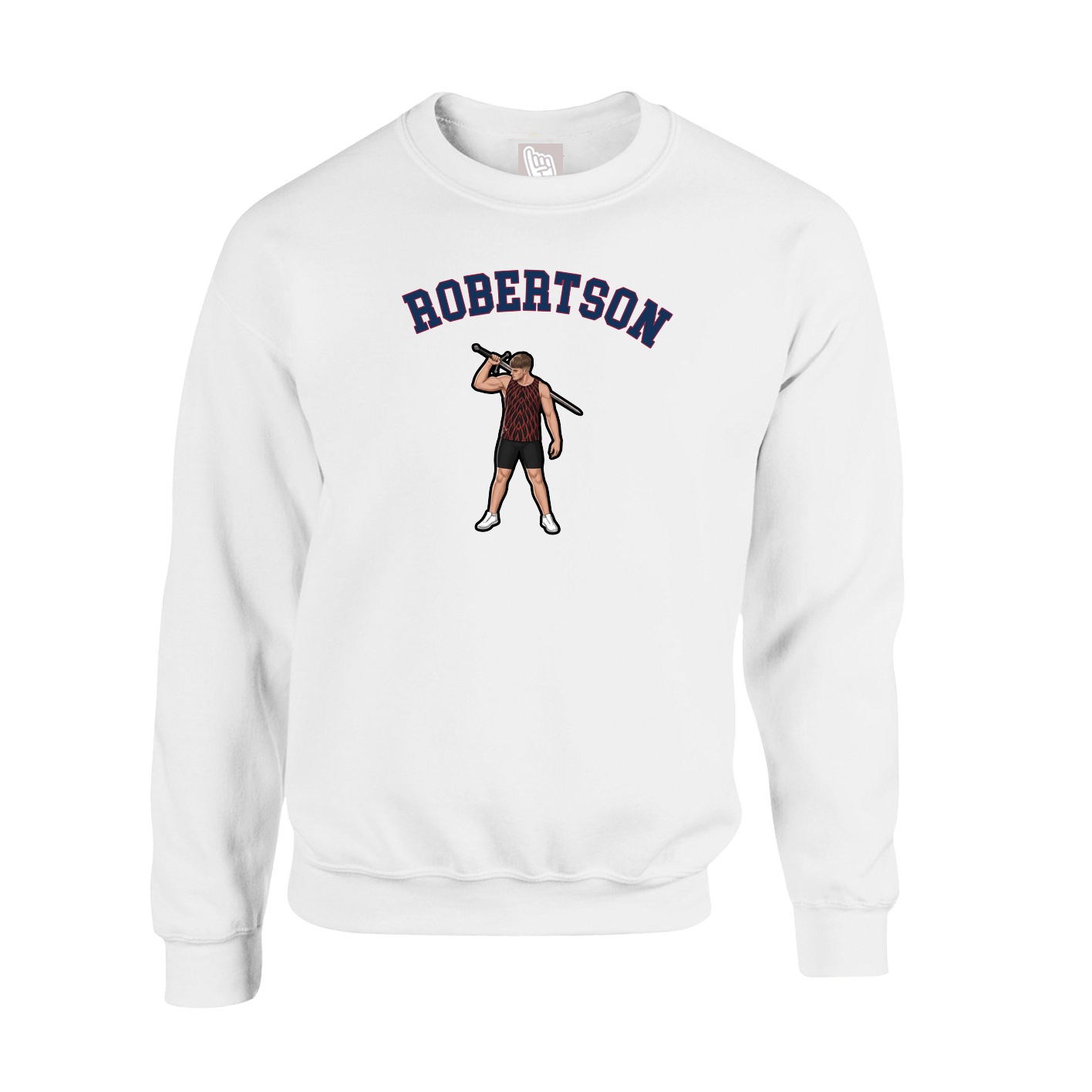 Fleece Crew — Shirsey Arch in White