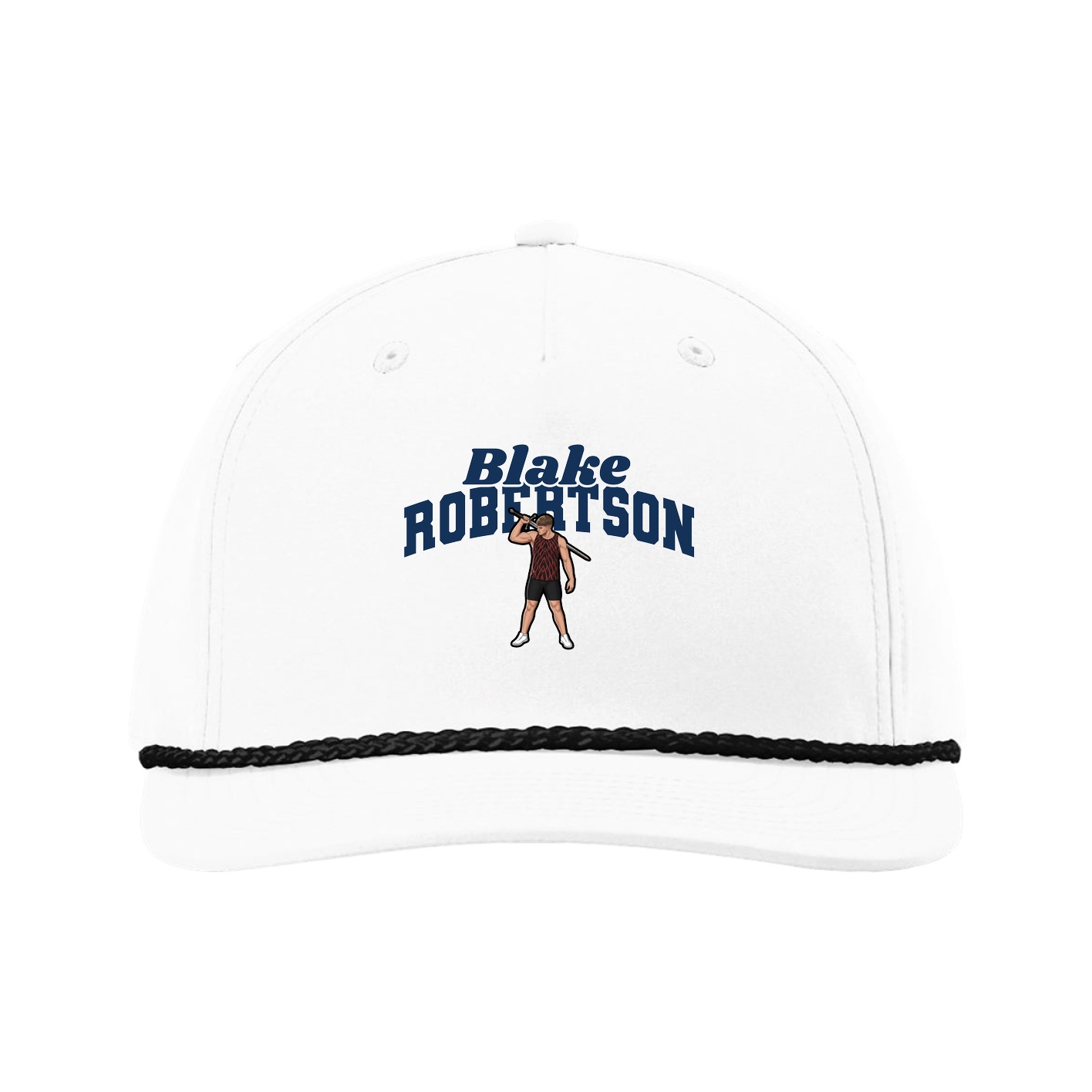 Five-Panel Classic Rope Cap — Signature Arch in White
