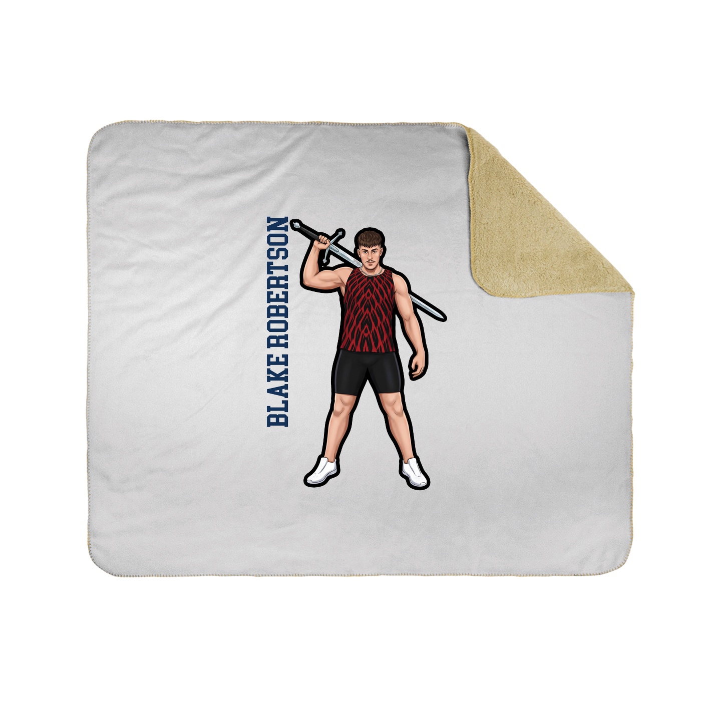 Throw Blanket — Name Vertical in White