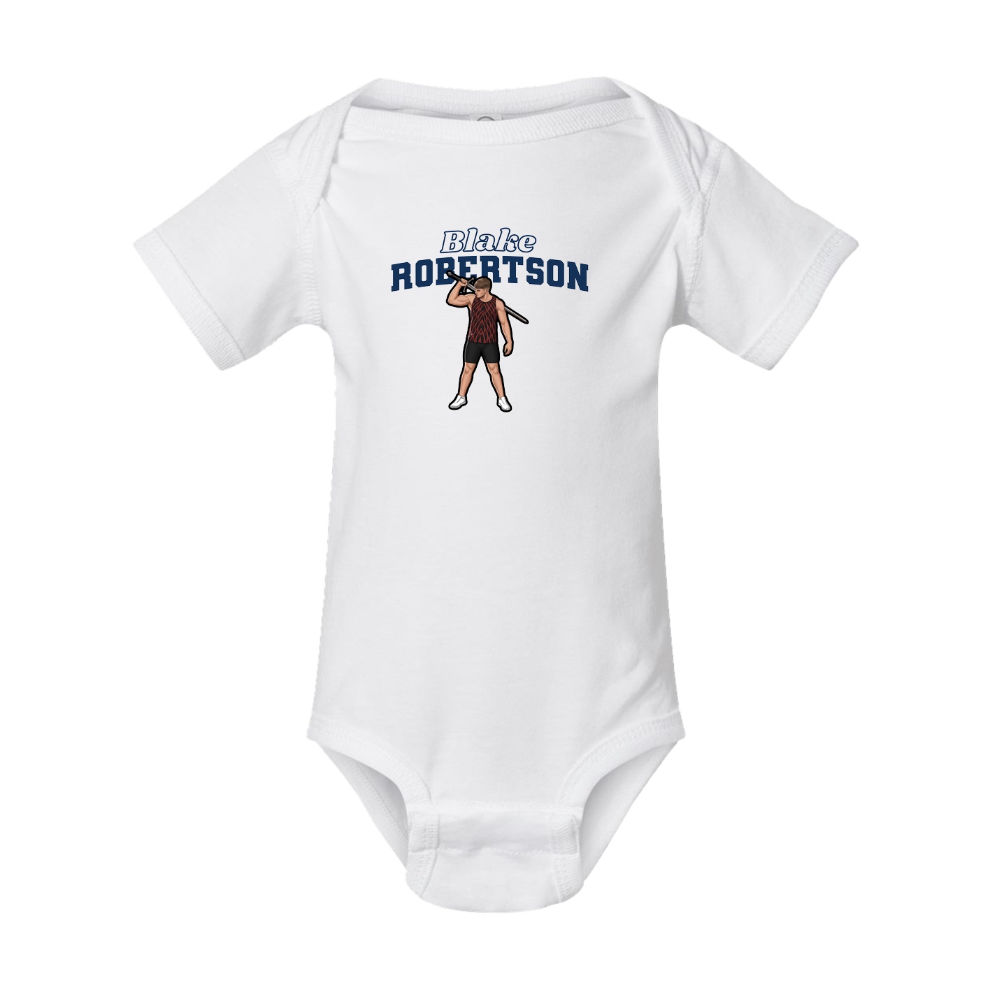 Baby Onesie — Name Arch in White