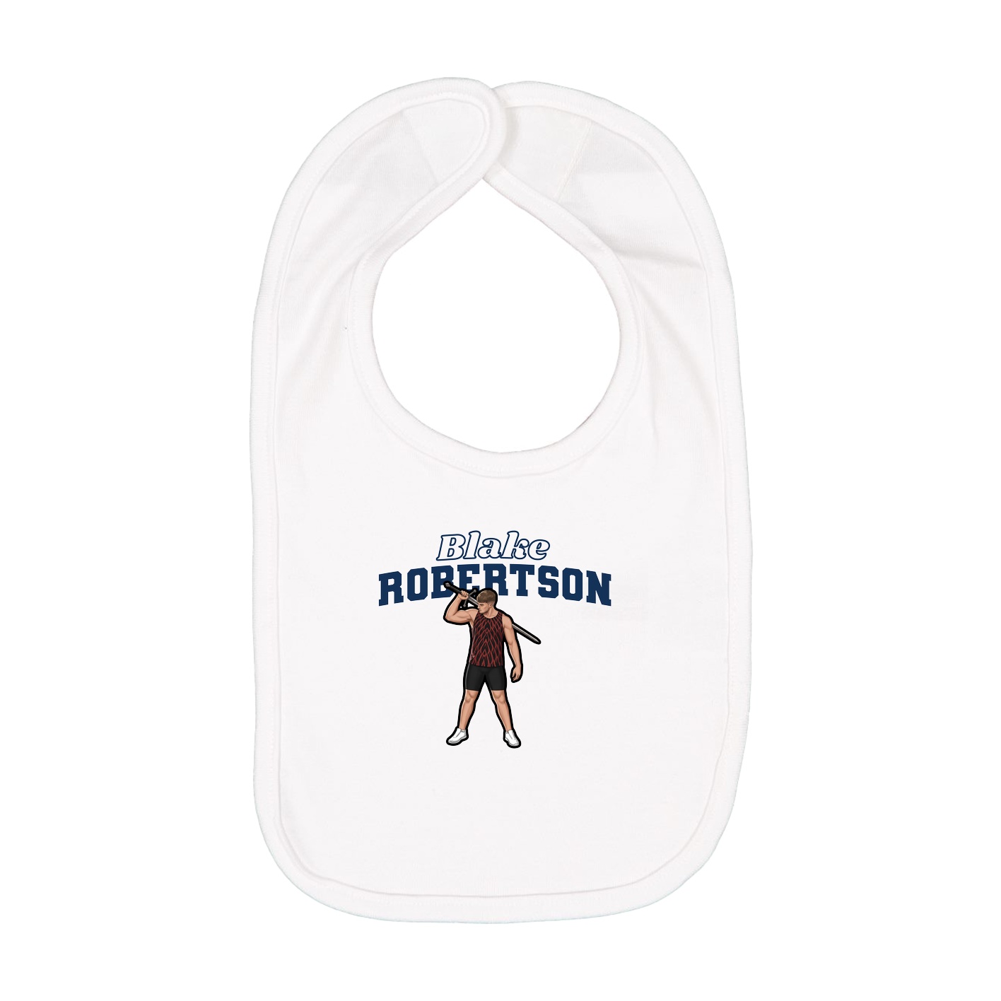 Infant Bib — Name Arch in White