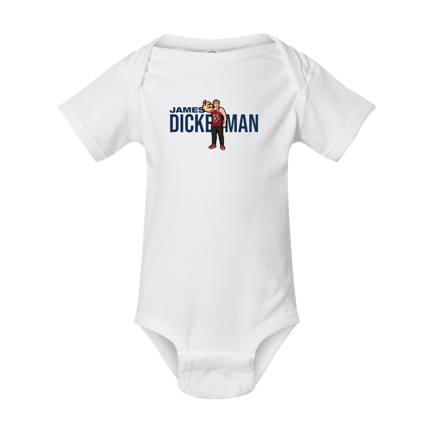 Baby Onesie — Player Name in White