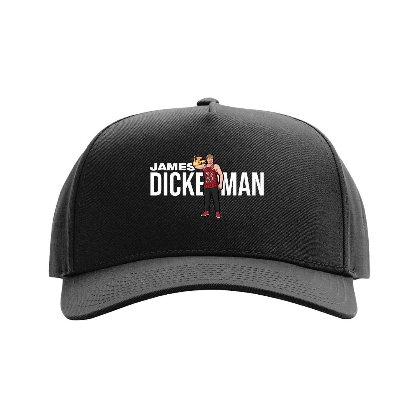 Full Fabric Five-Panel Champ Cap — Player Name in Black