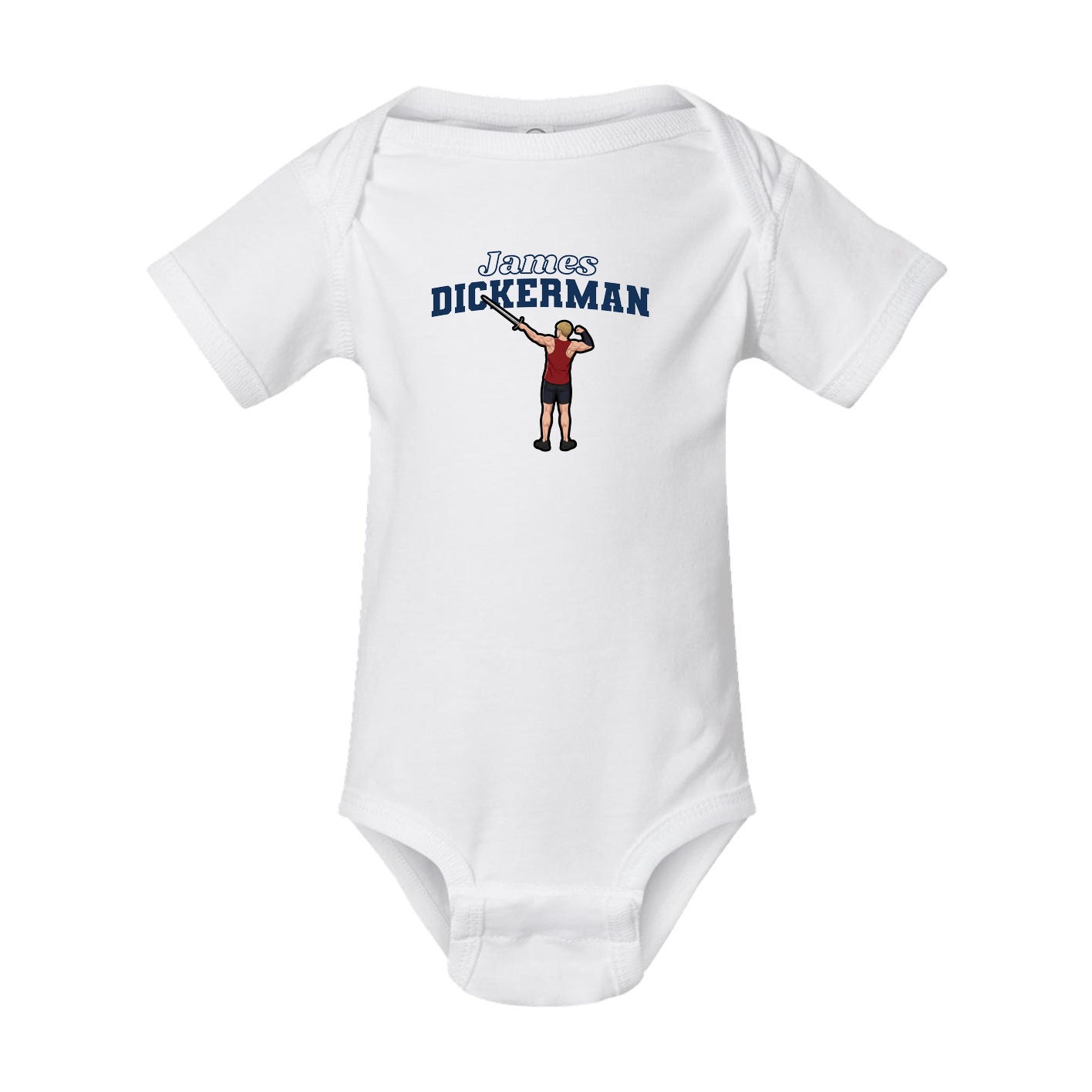 Baby Onesie — Name Arch in White
