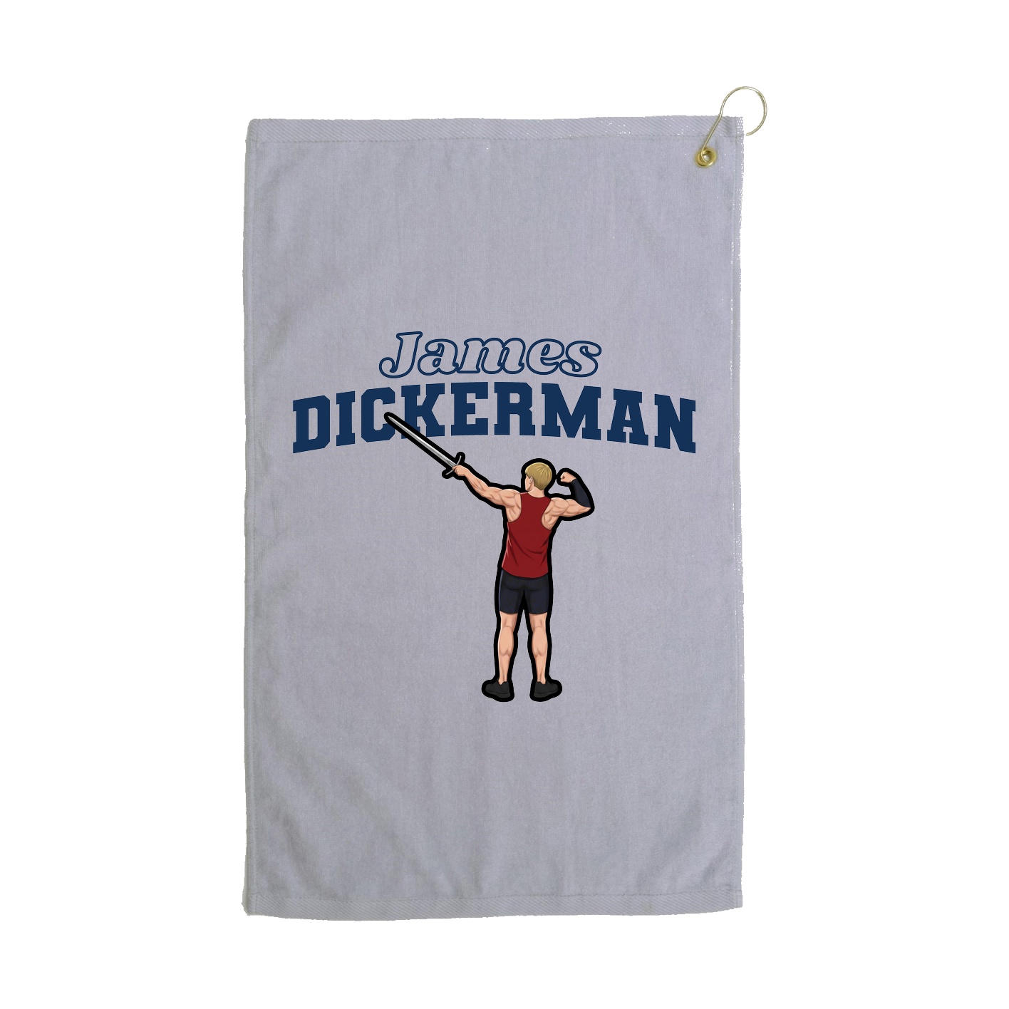 Golf Towel — Name Arch in Grey