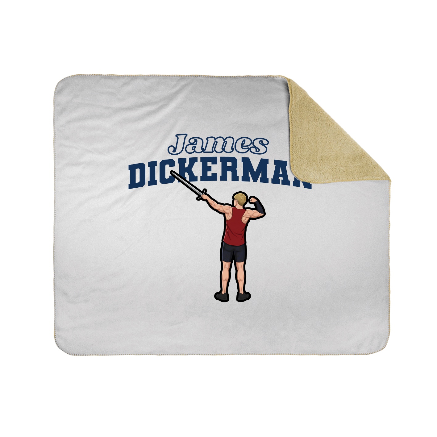 Throw Blanket — Name Arch in White