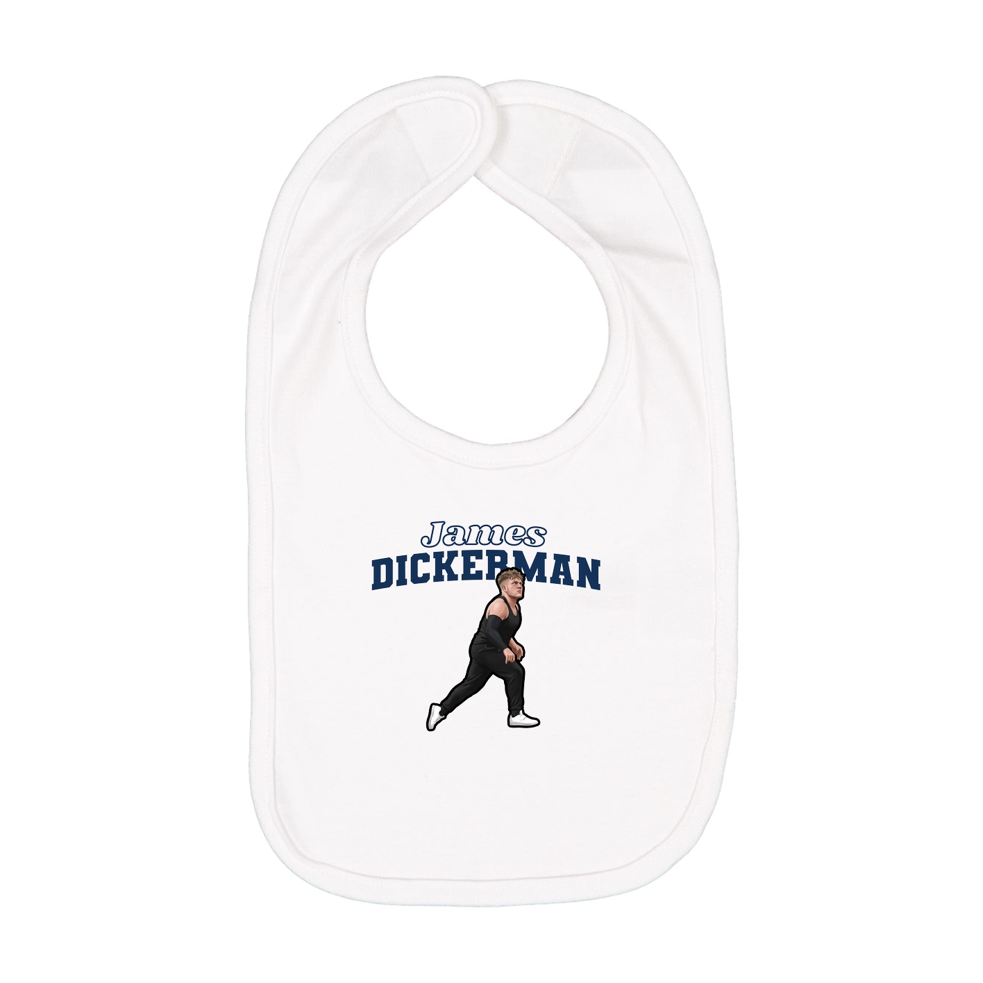 Infant Bib — Name Arch in White