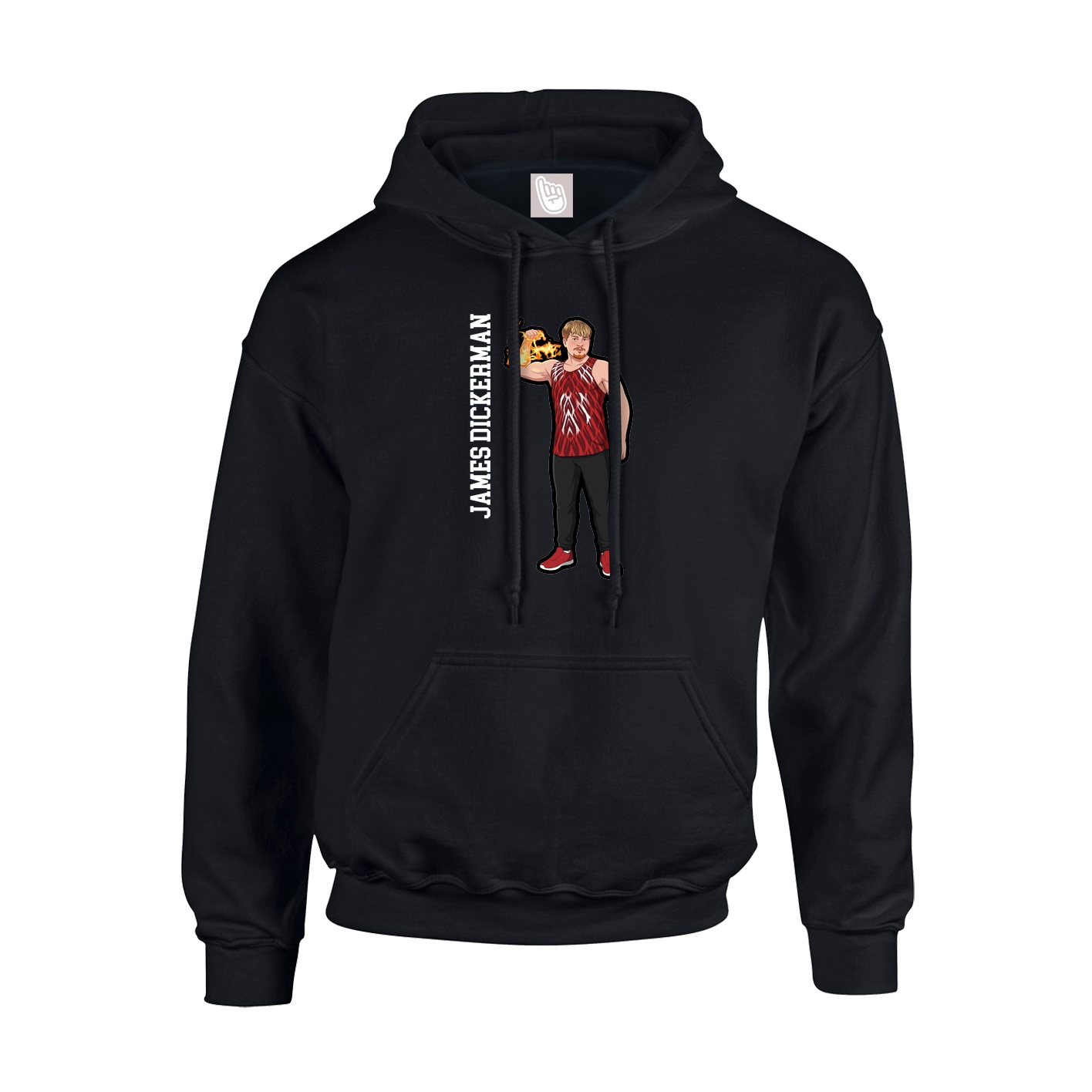Youth Hoodie — Name Vertical in Black