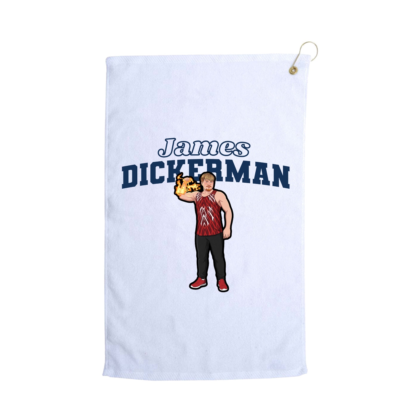 Golf Towel — Name Arch in White